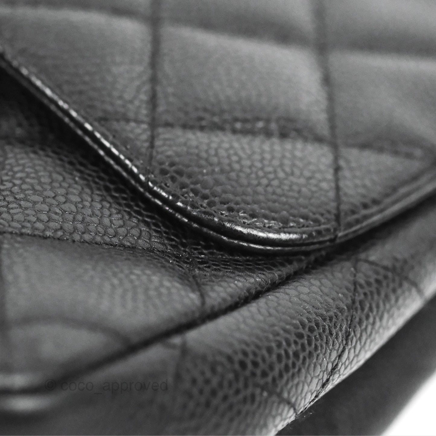 Chanel Jumbo Single Flap Black Caviar 24K Gold Hardware