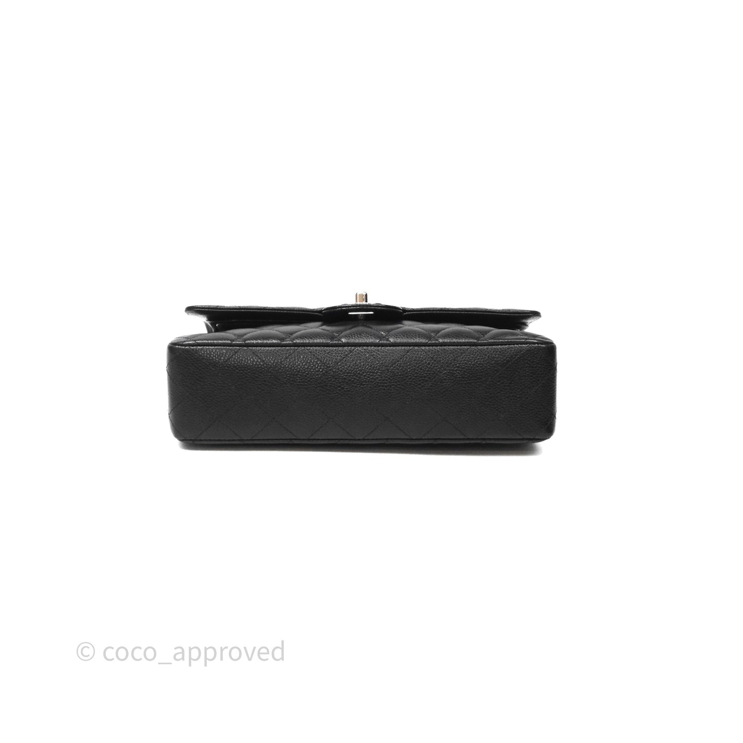 Chanel Classic M/L Medium Flap Quilted Black Caviar Silver Hardware