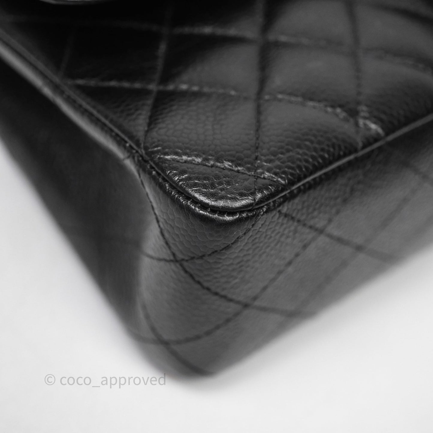 Chanel Classic M/L Medium Flap Quilted Black Caviar Silver Hardware