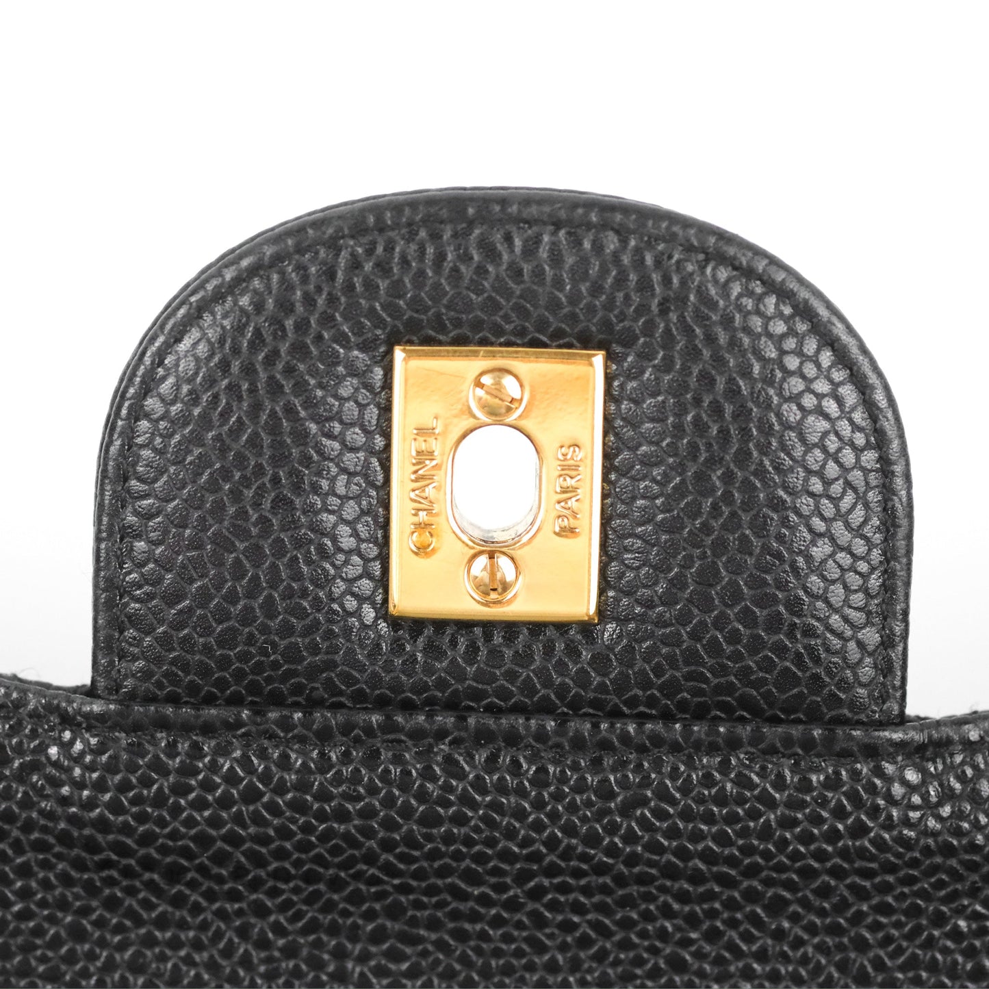 Chanel Jumbo Single Flap Black Caviar 24K Gold Hardware