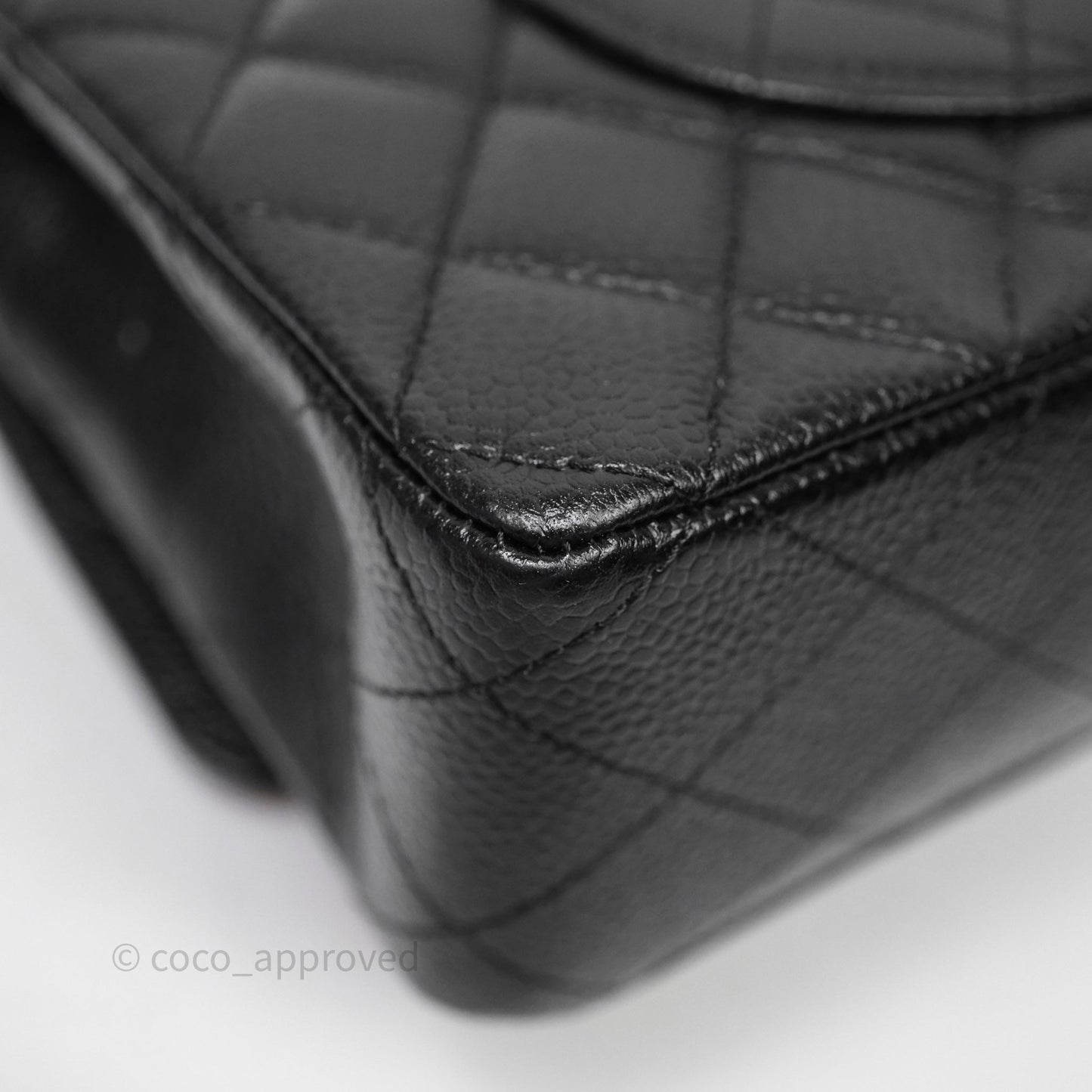 Chanel Classic M/L Medium Flap Quilted Black Caviar Silver Hardware