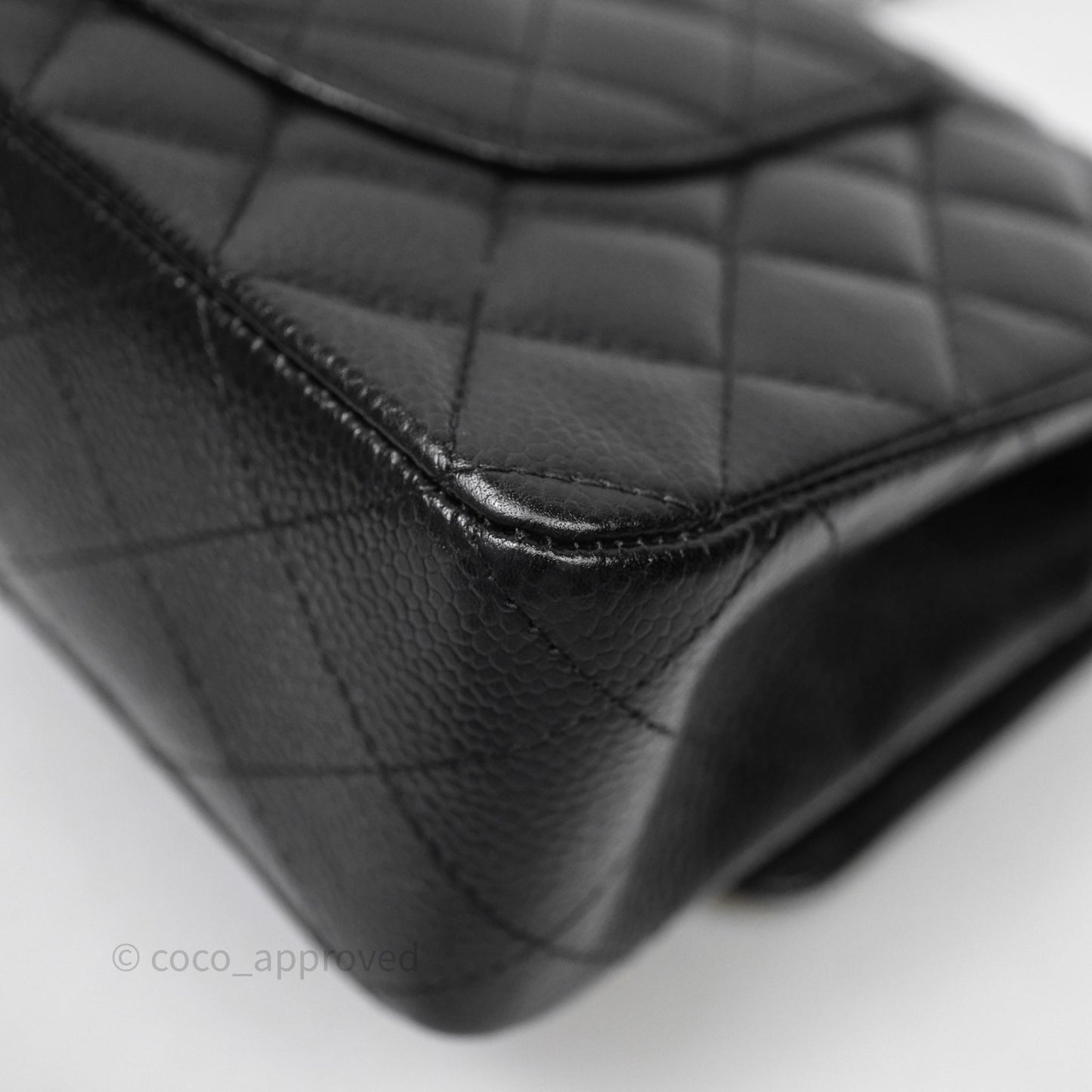 Chanel Classic M/L Medium Flap Quilted Black Caviar Silver Hardware