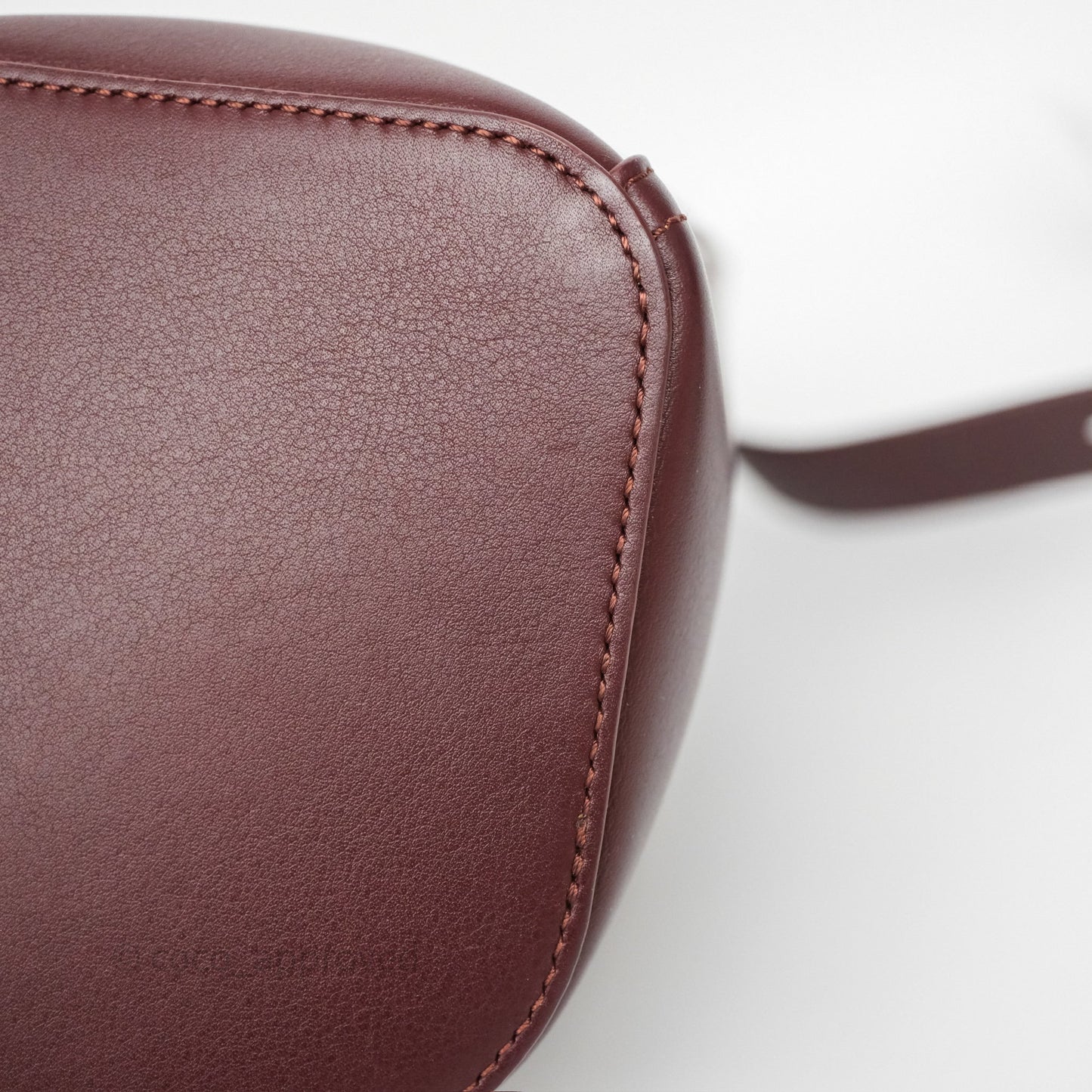 Loewe Mini Pebble Bucket in Smooth Calfskin Dark Burgundy