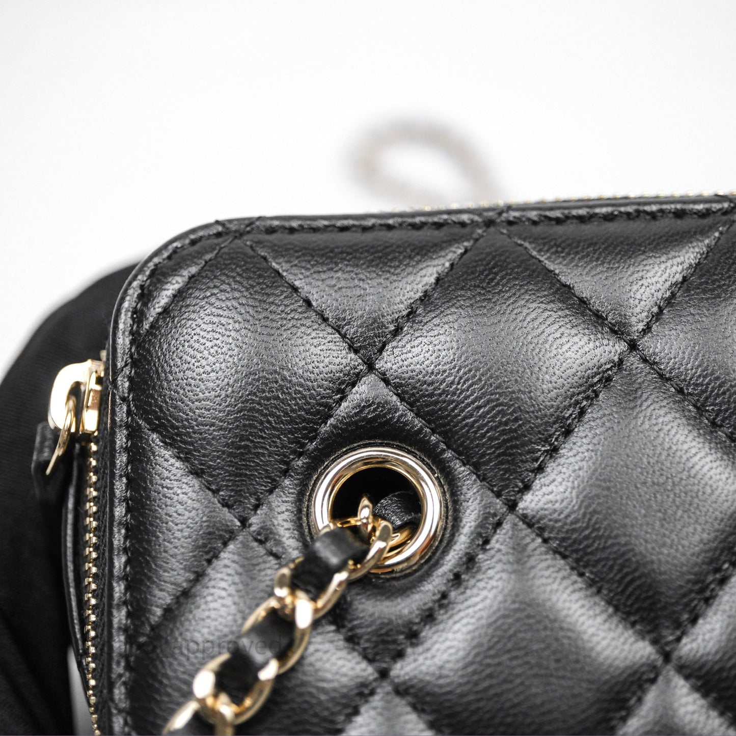 Chanel Classic Vanity with Chain Black Lambskin Gold Hardware