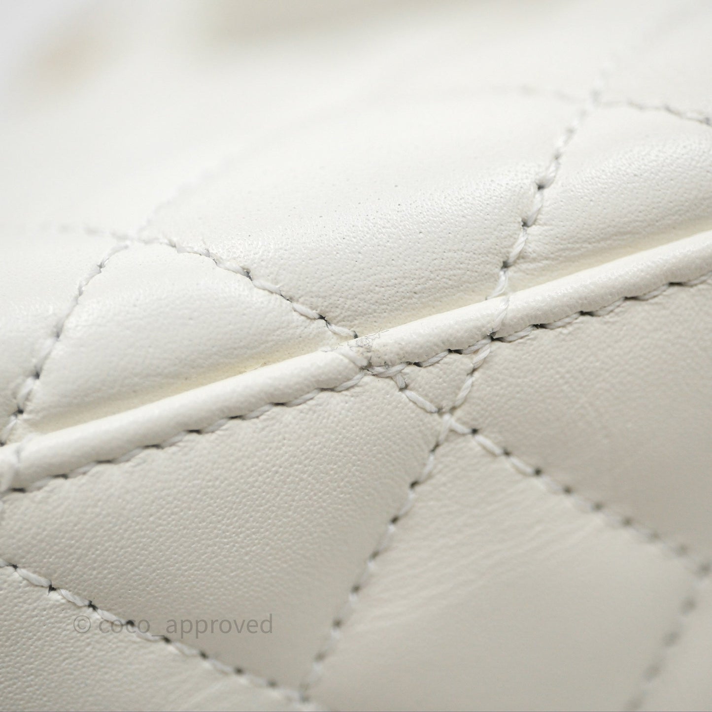 Chanel Kelly Bag Quilted White Calfskin Aged Gold Hardware