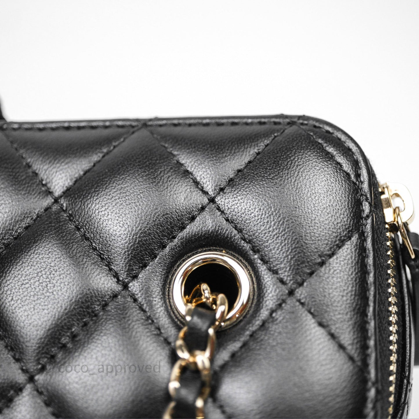 Chanel Classic Vanity with Chain Black Lambskin Gold Hardware