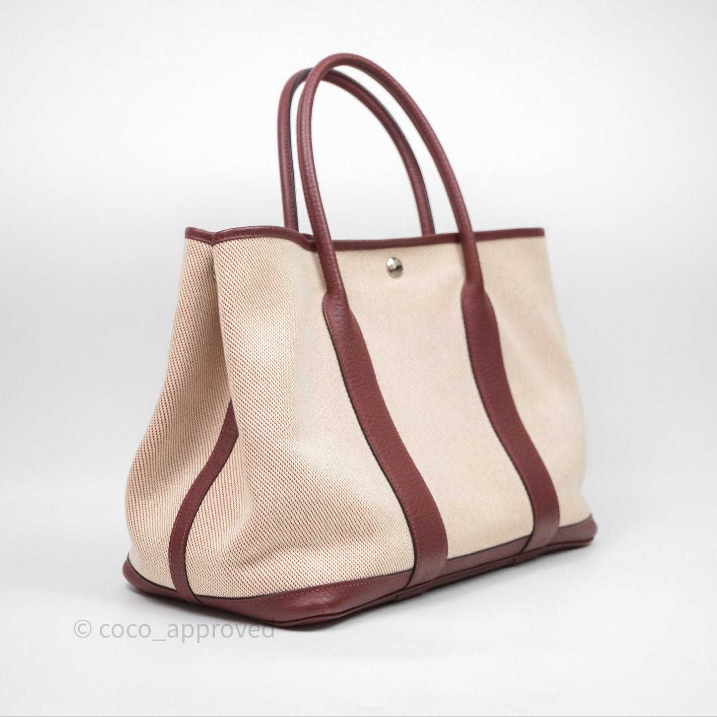 Hermes Garden Party 36 Ecru/ Rouge H 55 Palladium Hardware