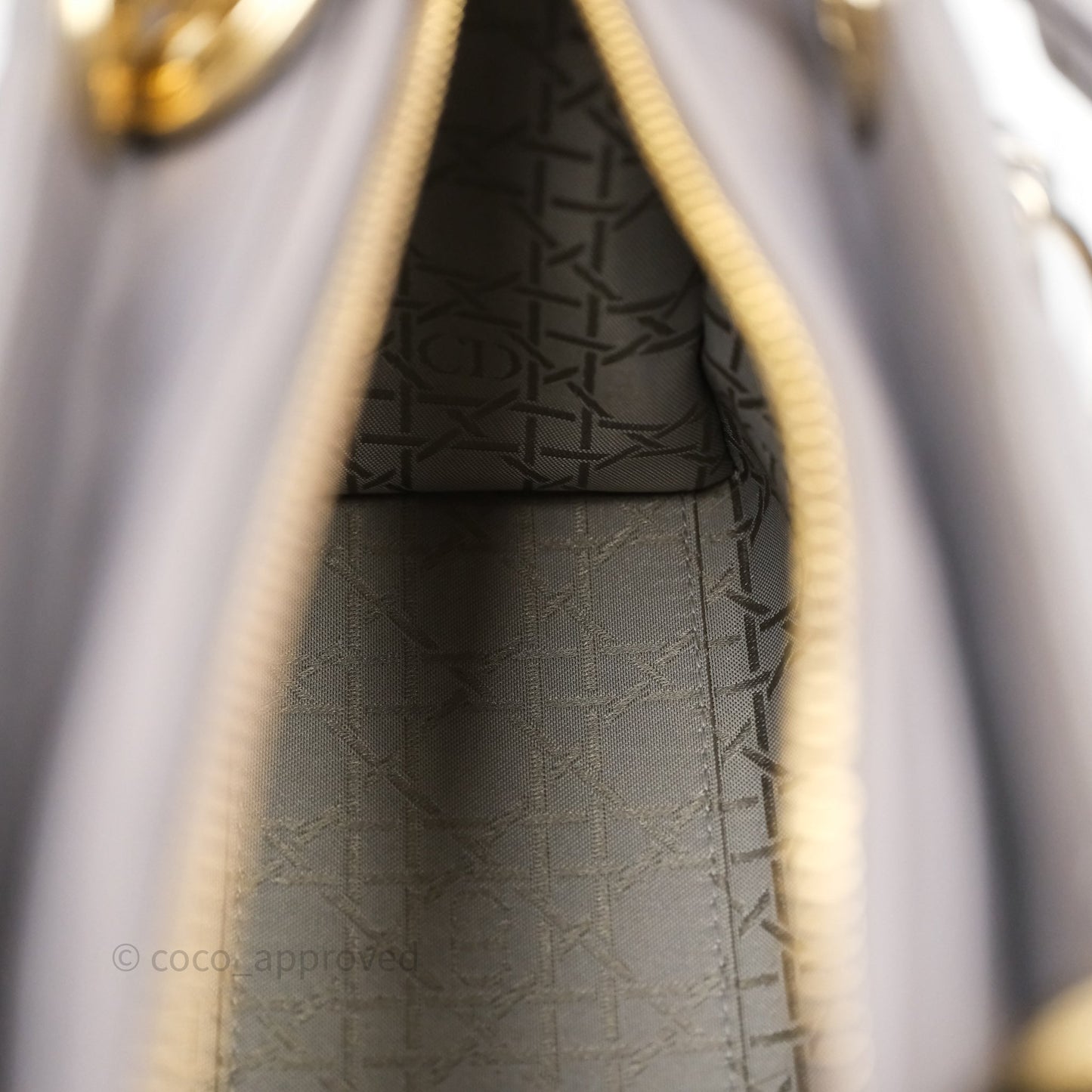 Christian Dior Medium Lady Dior Grey Lambskin Gold Hardware