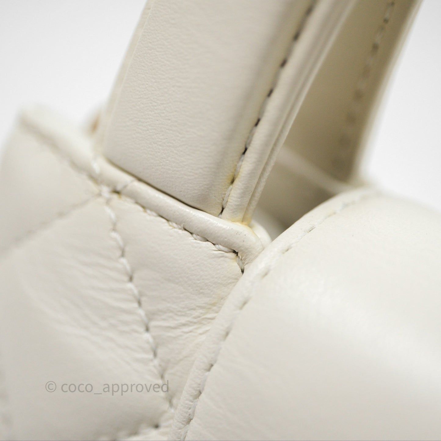 Chanel Kelly Bag Quilted White Calfskin Aged Gold Hardware