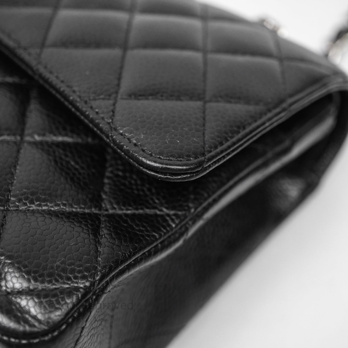 Chanel Classic M/L Medium Flap Quilted Black Caviar Silver Hardware