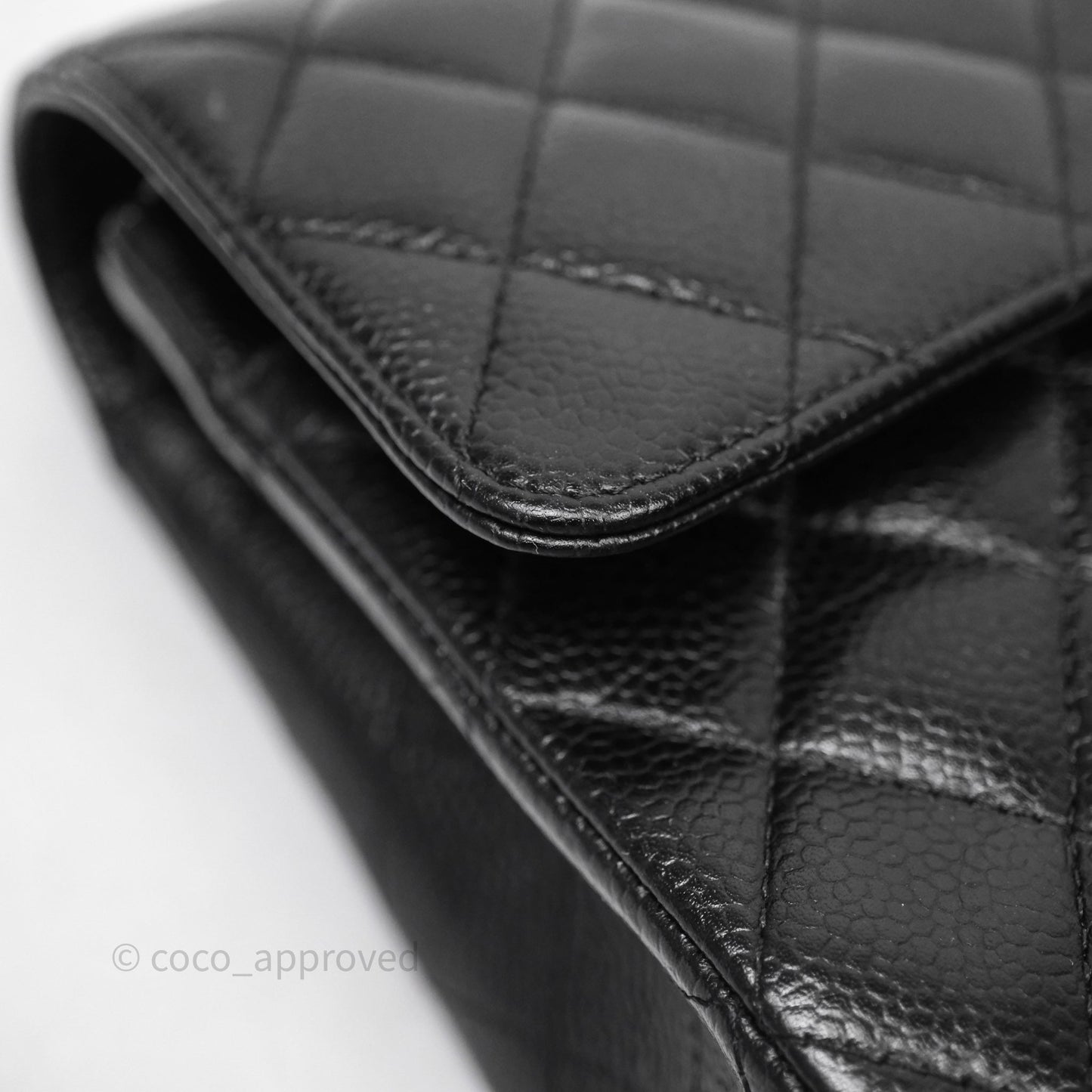 Chanel Classic M/L Medium Flap Quilted Black Caviar Silver Hardware