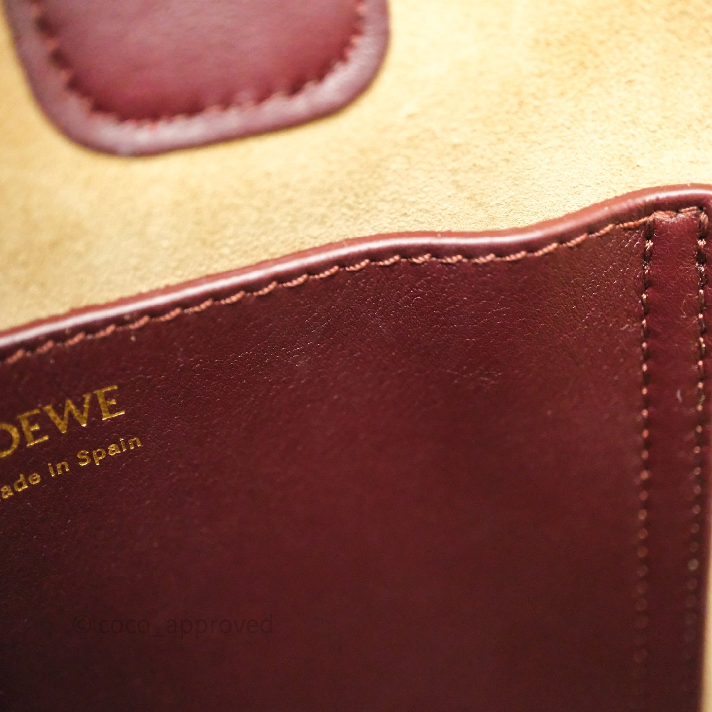 Loewe Mini Pebble Bucket in Smooth Calfskin Dark Burgundy