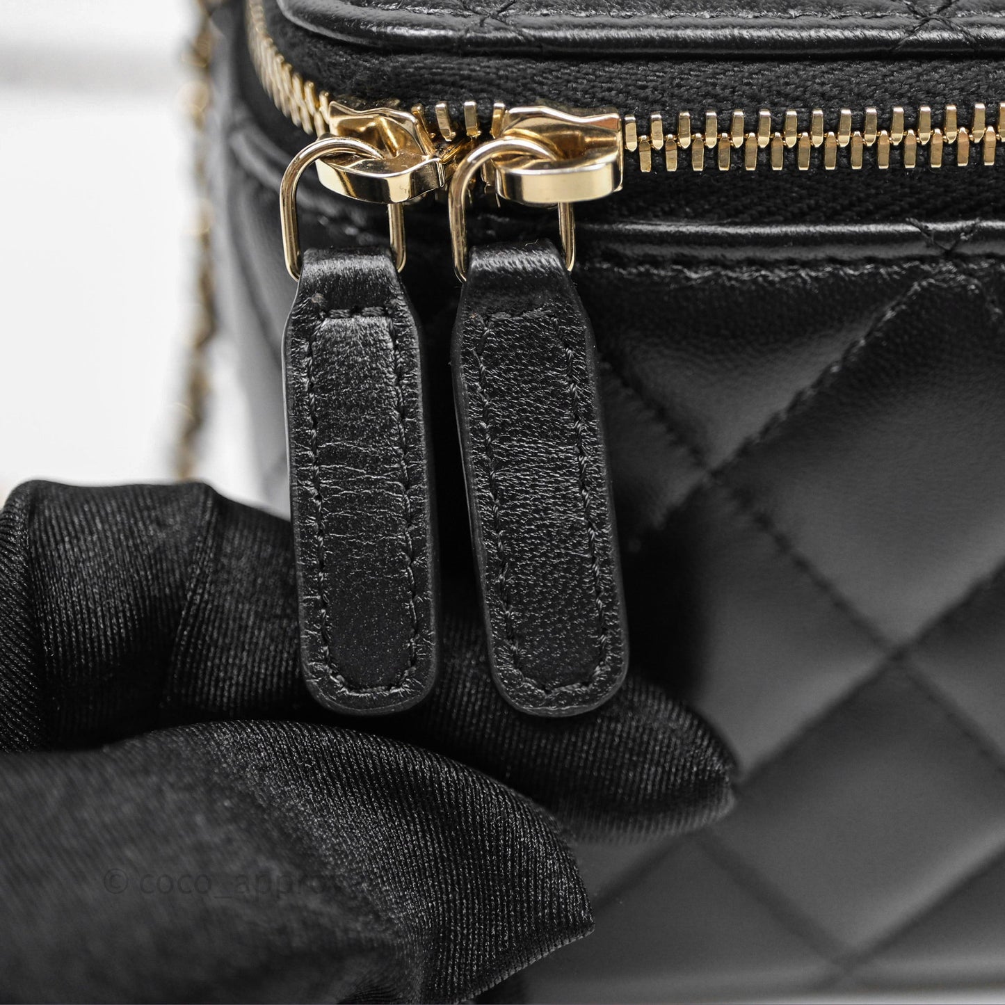Chanel Classic Vanity with Chain Black Lambskin Gold Hardware