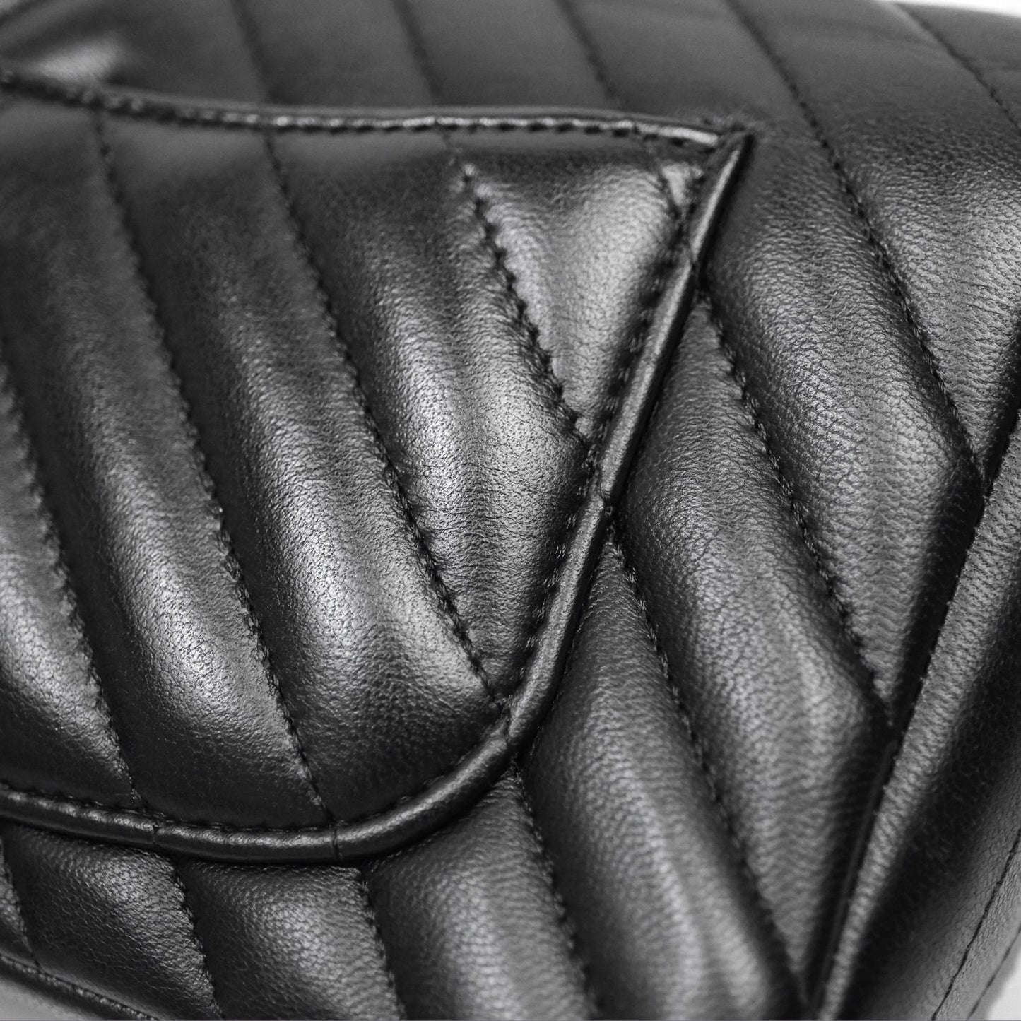 Chanel Mini Rectangular Chevron Black Lambskin Aged Gold Hardware