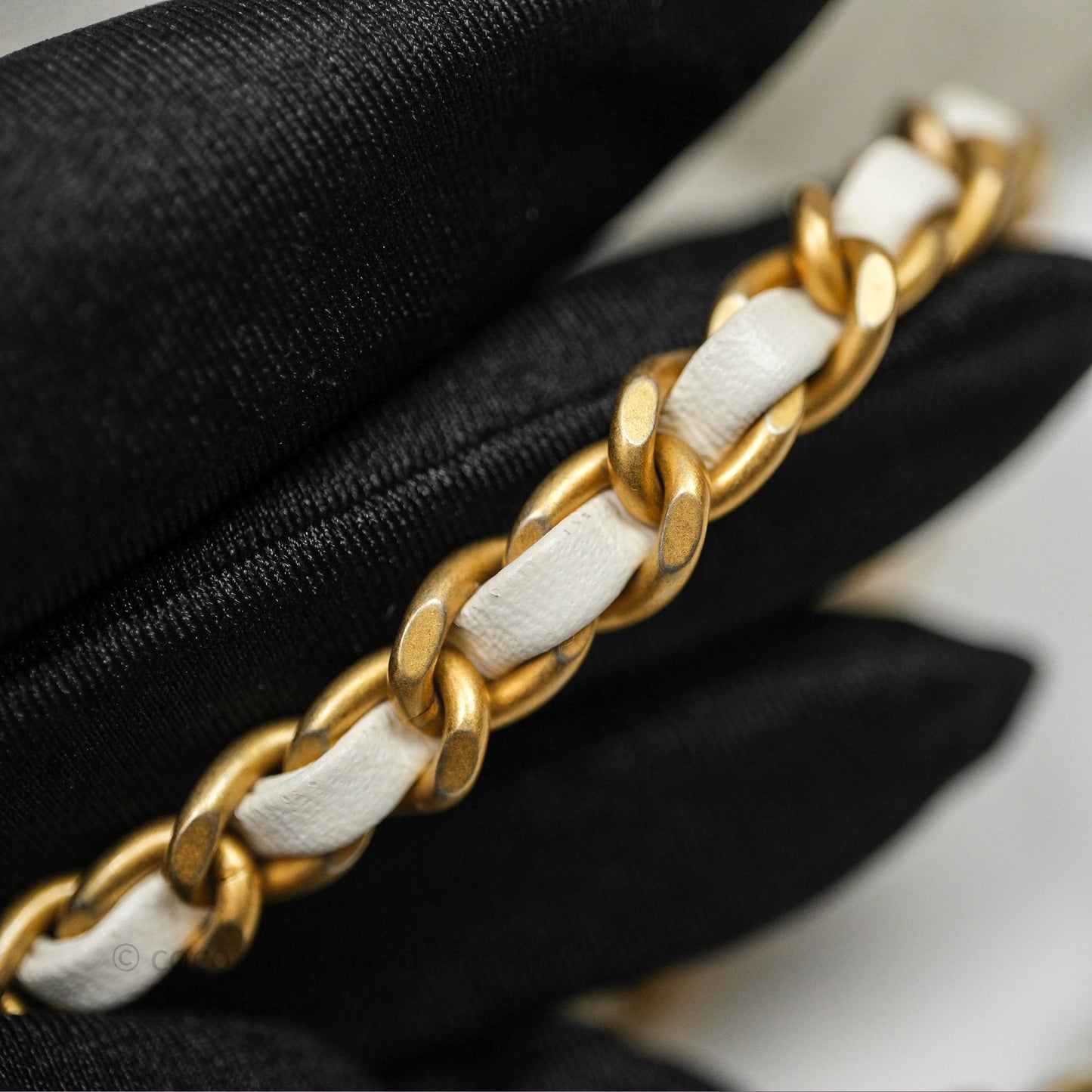 Chanel Kelly Bag Quilted White Calfskin Aged Gold Hardware