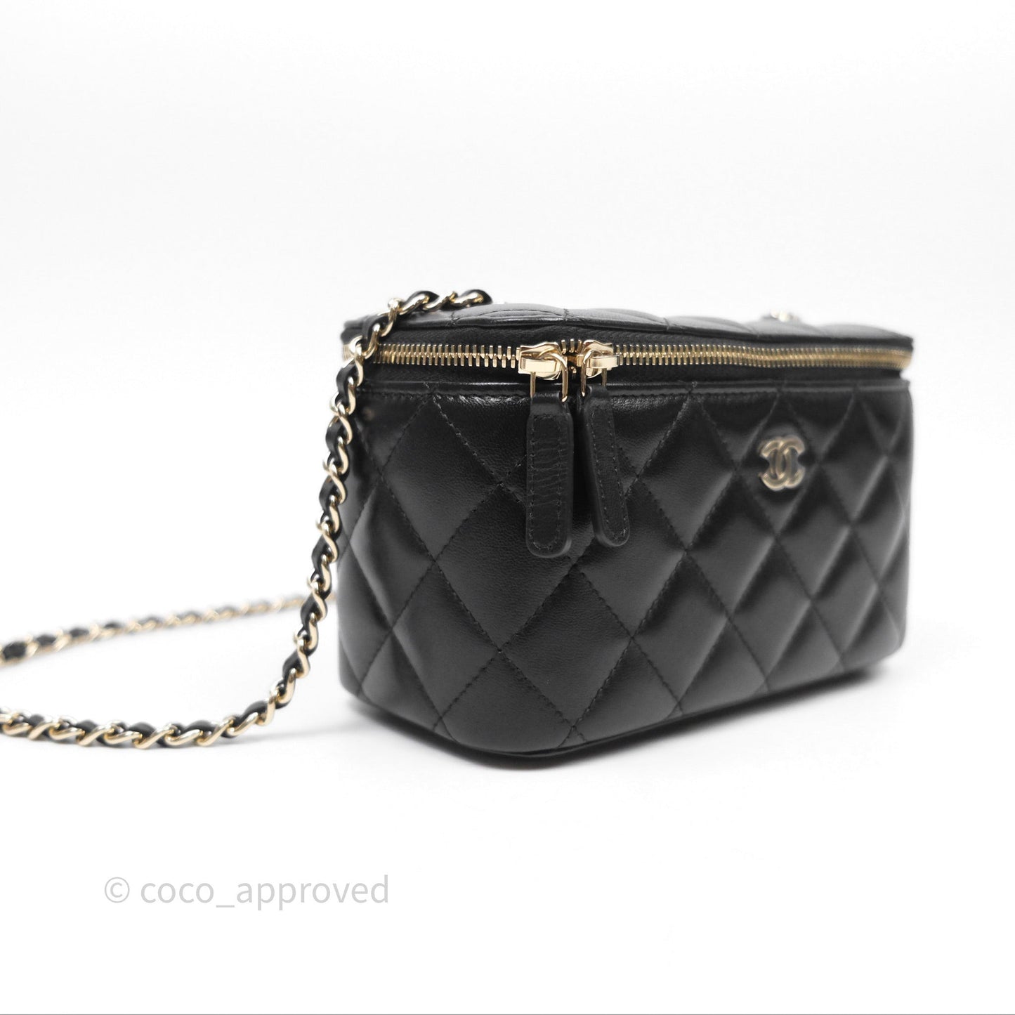 Chanel Classic Vanity with Chain Black Lambskin Gold Hardware