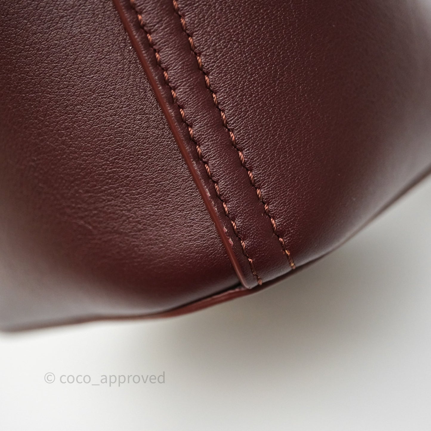 Loewe Mini Pebble Bucket in Smooth Calfskin Dark Burgundy