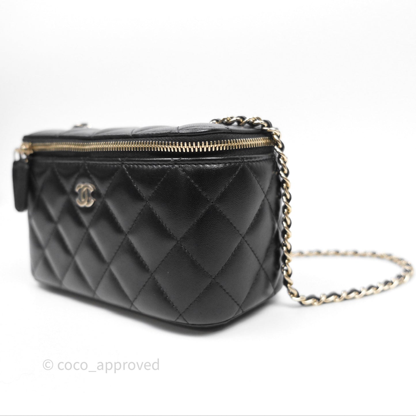 Chanel Classic Vanity with Chain Black Lambskin Gold Hardware