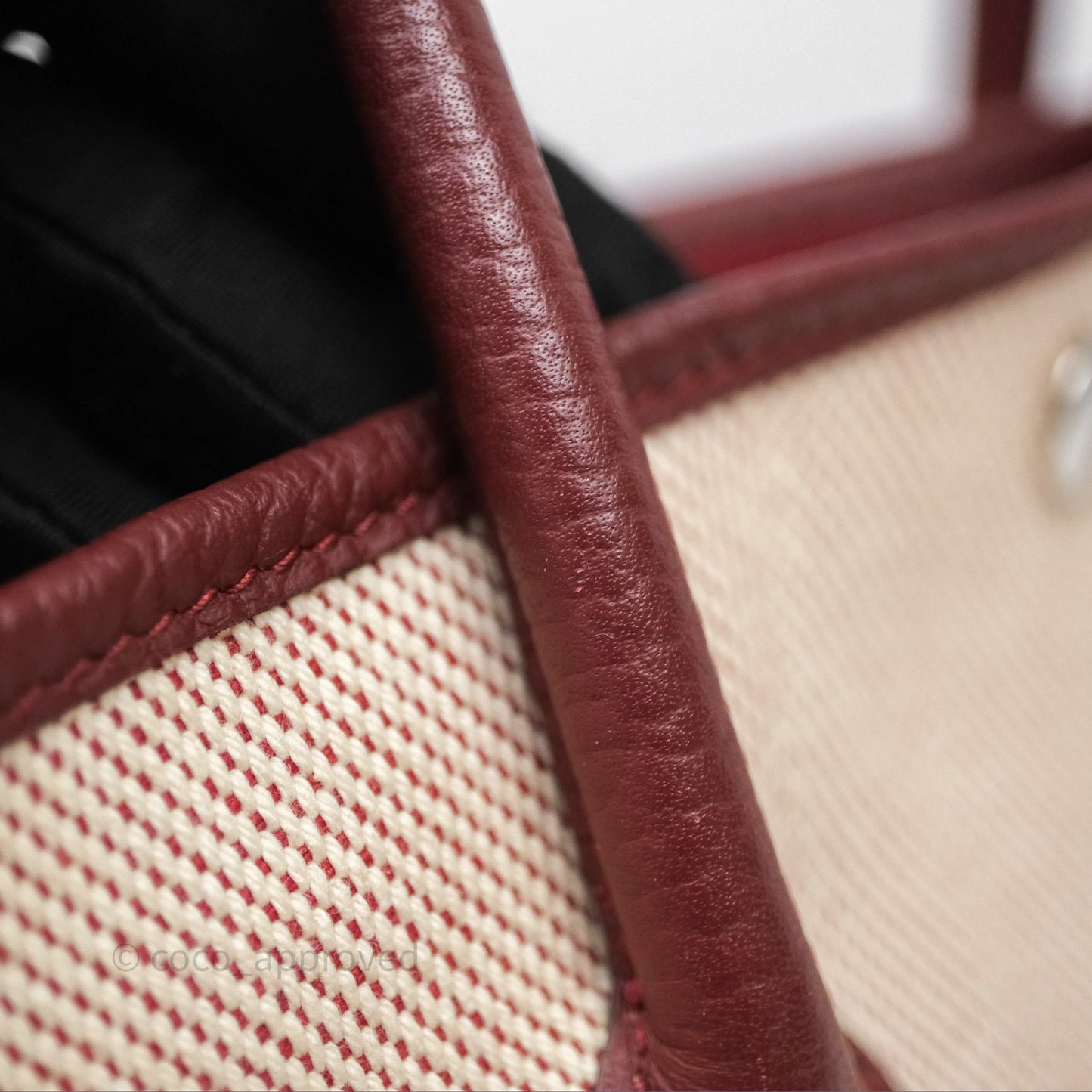 Hermes Garden Party 36 Ecru/ Rouge H 55 Palladium Hardware