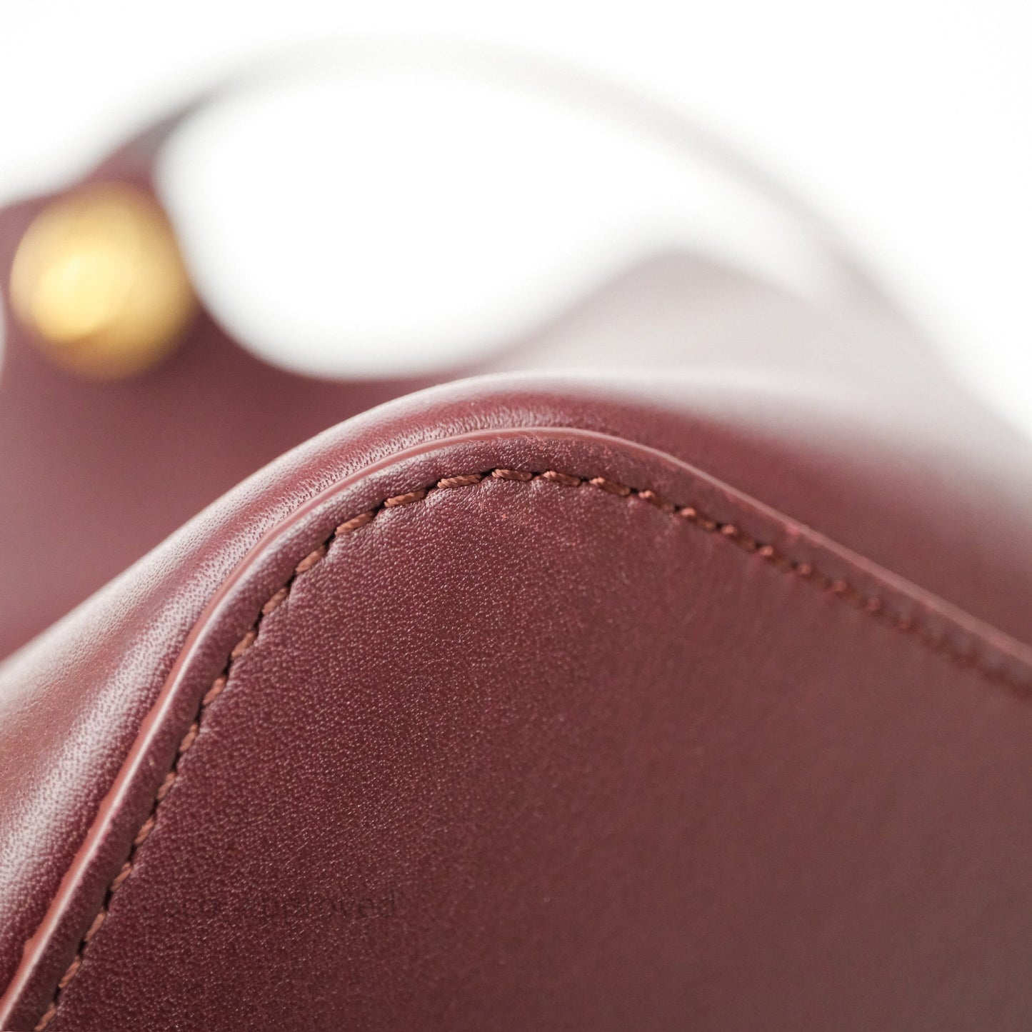Loewe Mini Pebble Bucket in Smooth Calfskin Dark Burgundy