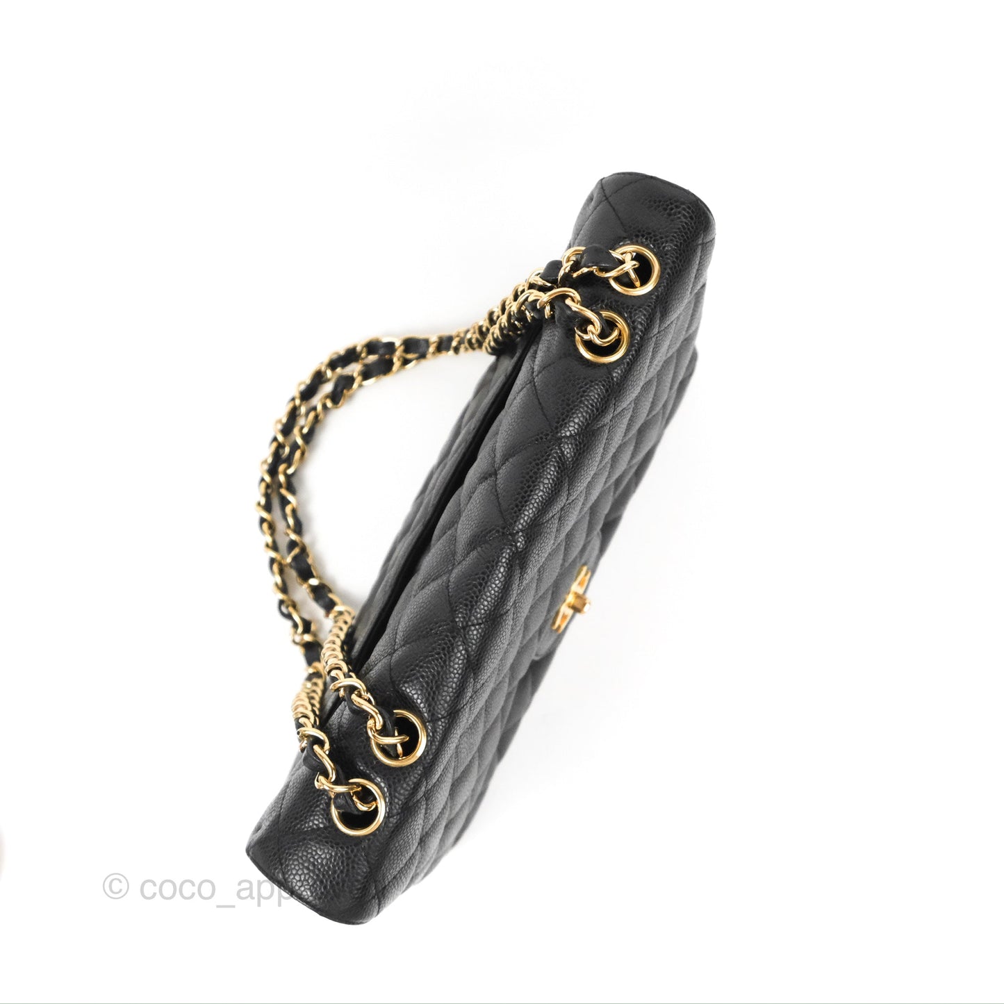 Chanel Jumbo Single Flap Black Caviar 24K Gold Hardware