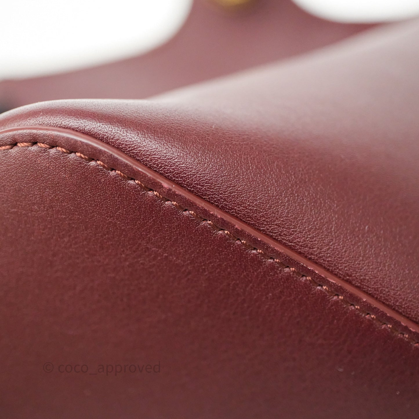 Loewe Mini Pebble Bucket in Smooth Calfskin Dark Burgundy