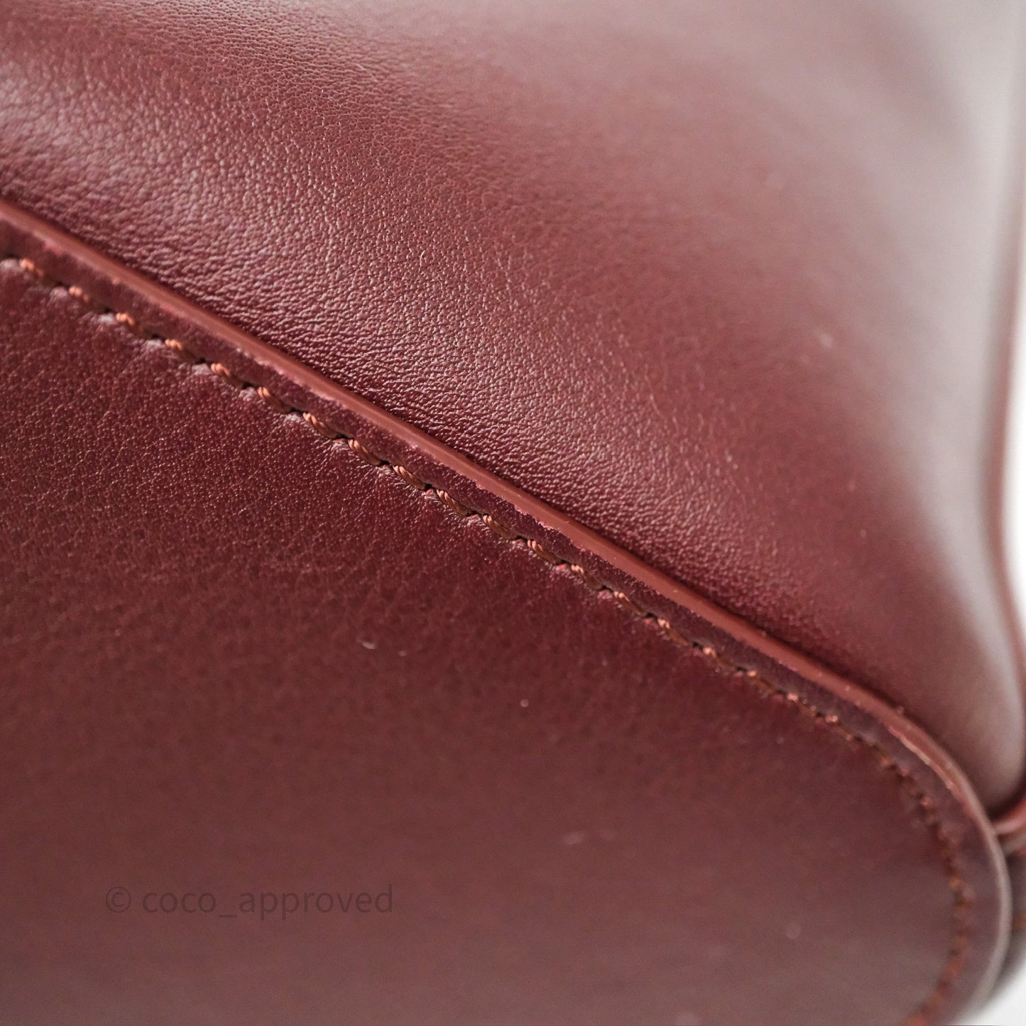 Loewe Mini Pebble Bucket in Smooth Calfskin Dark Burgundy
