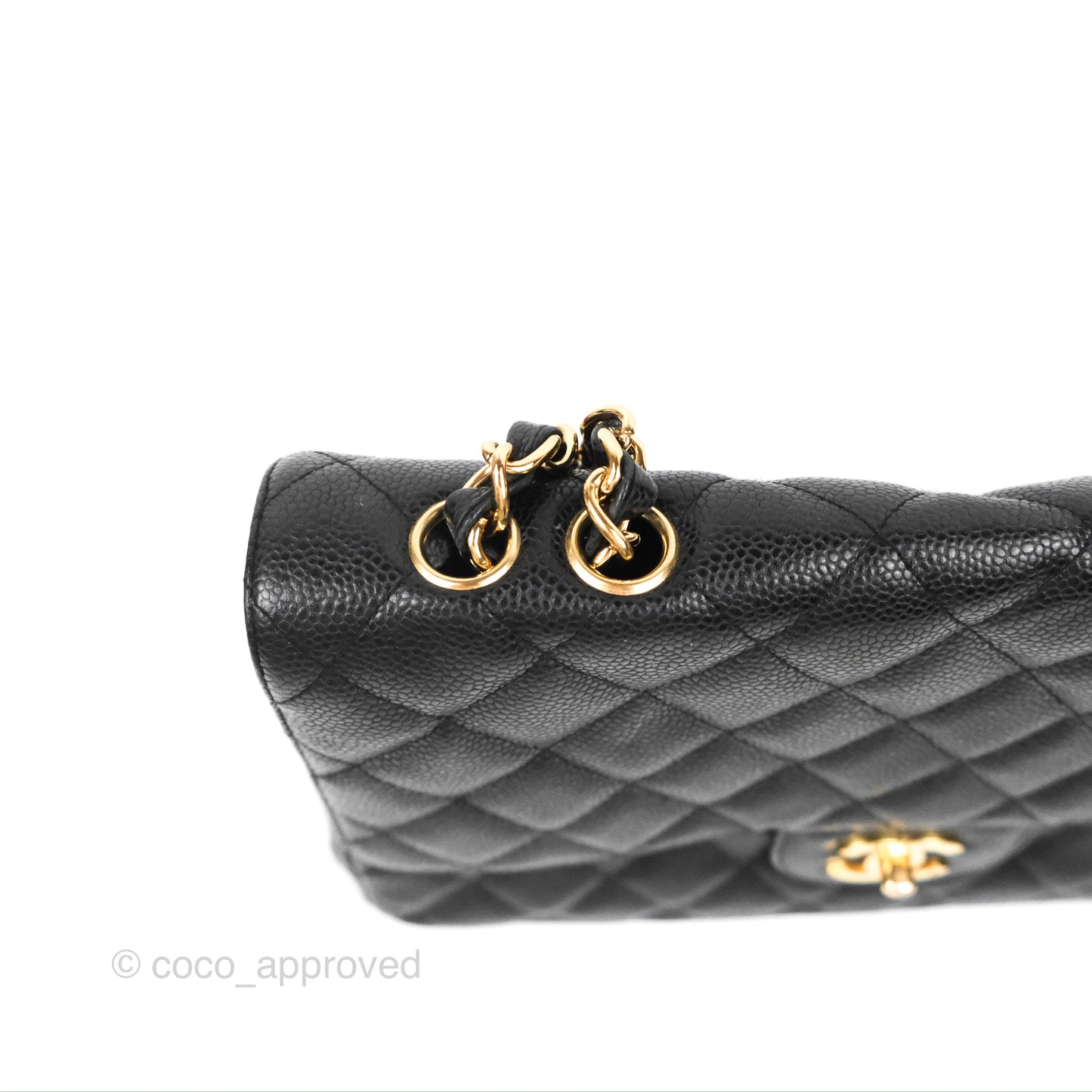 Chanel Jumbo Single Flap Black Caviar 24K Gold Hardware