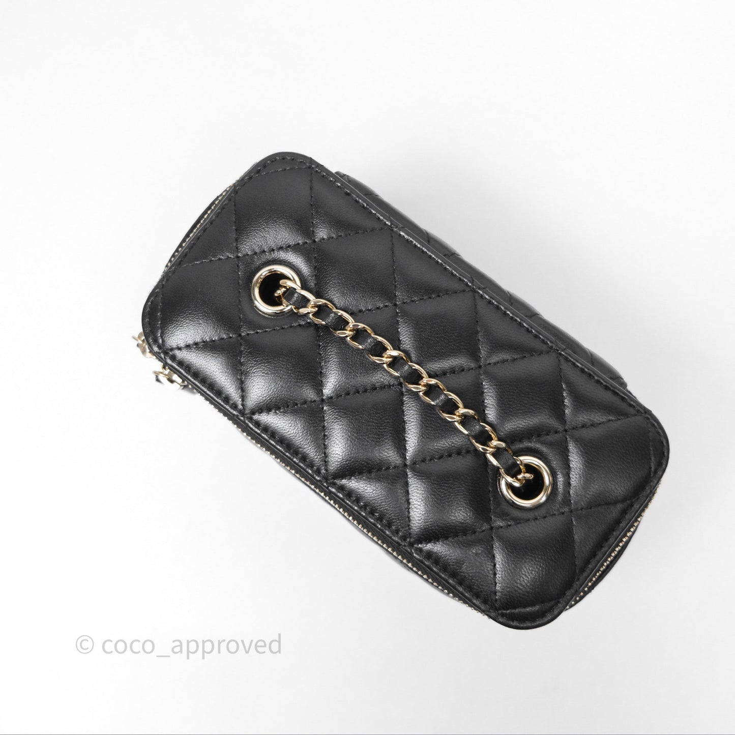 Chanel Classic Vanity with Chain Black Lambskin Gold Hardware