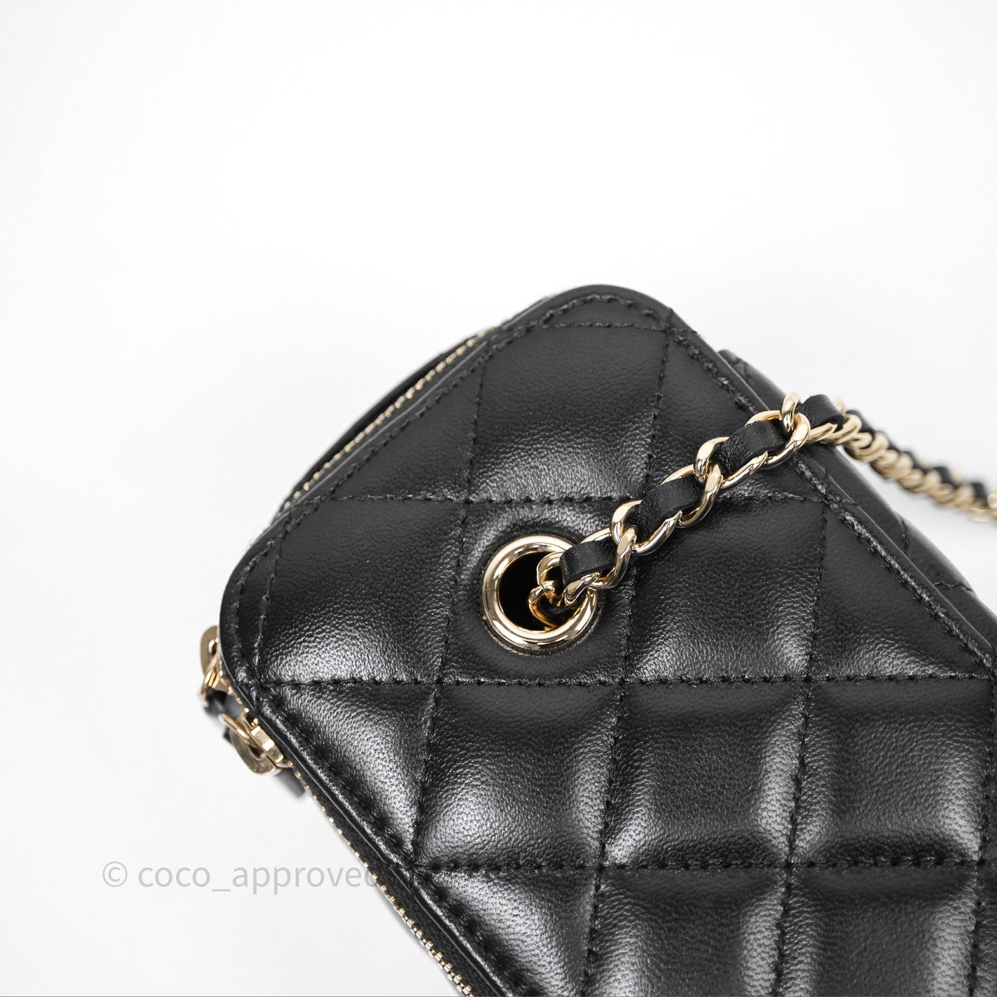 Chanel Classic Vanity with Chain Black Lambskin Gold Hardware