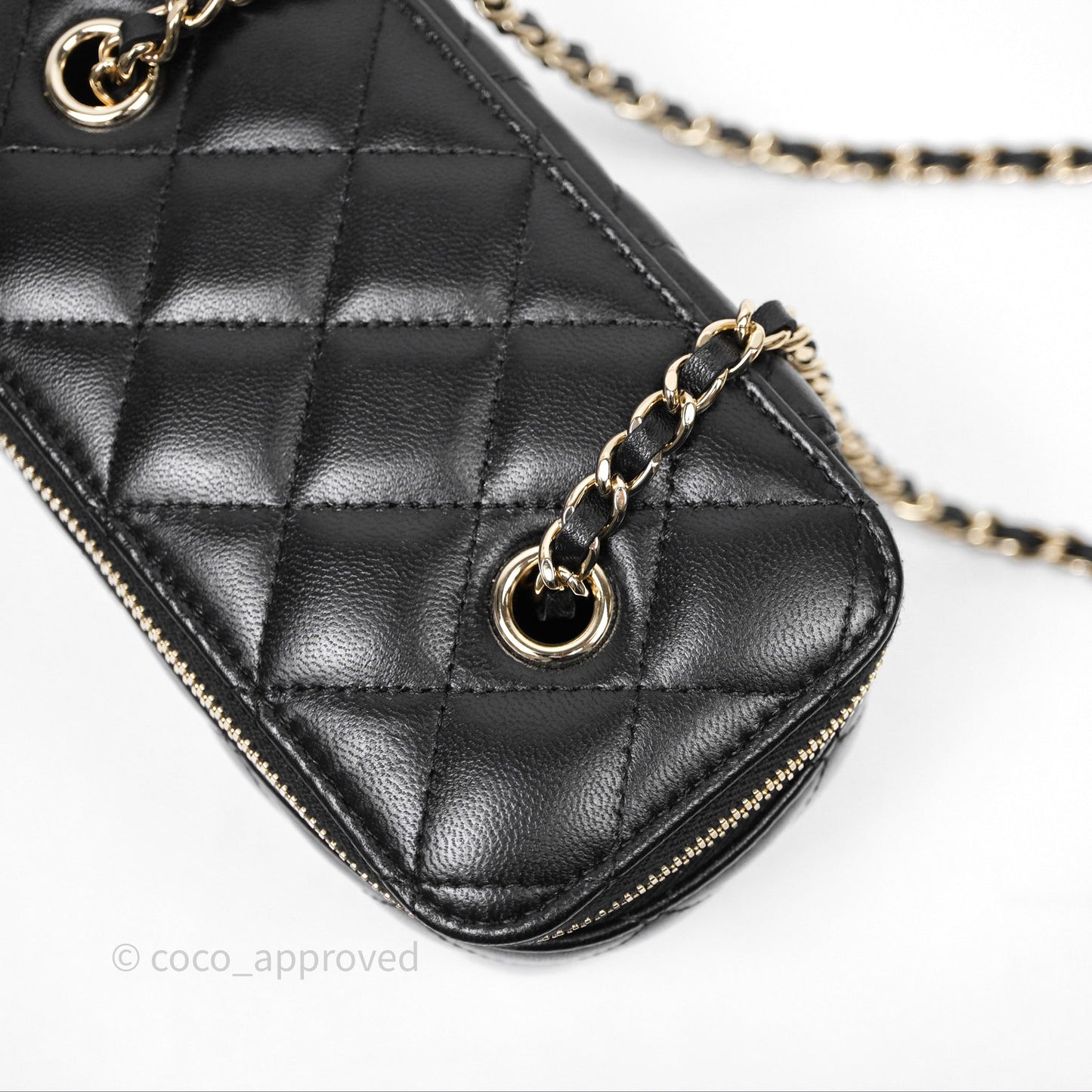 Chanel Classic Vanity with Chain Black Lambskin Gold Hardware