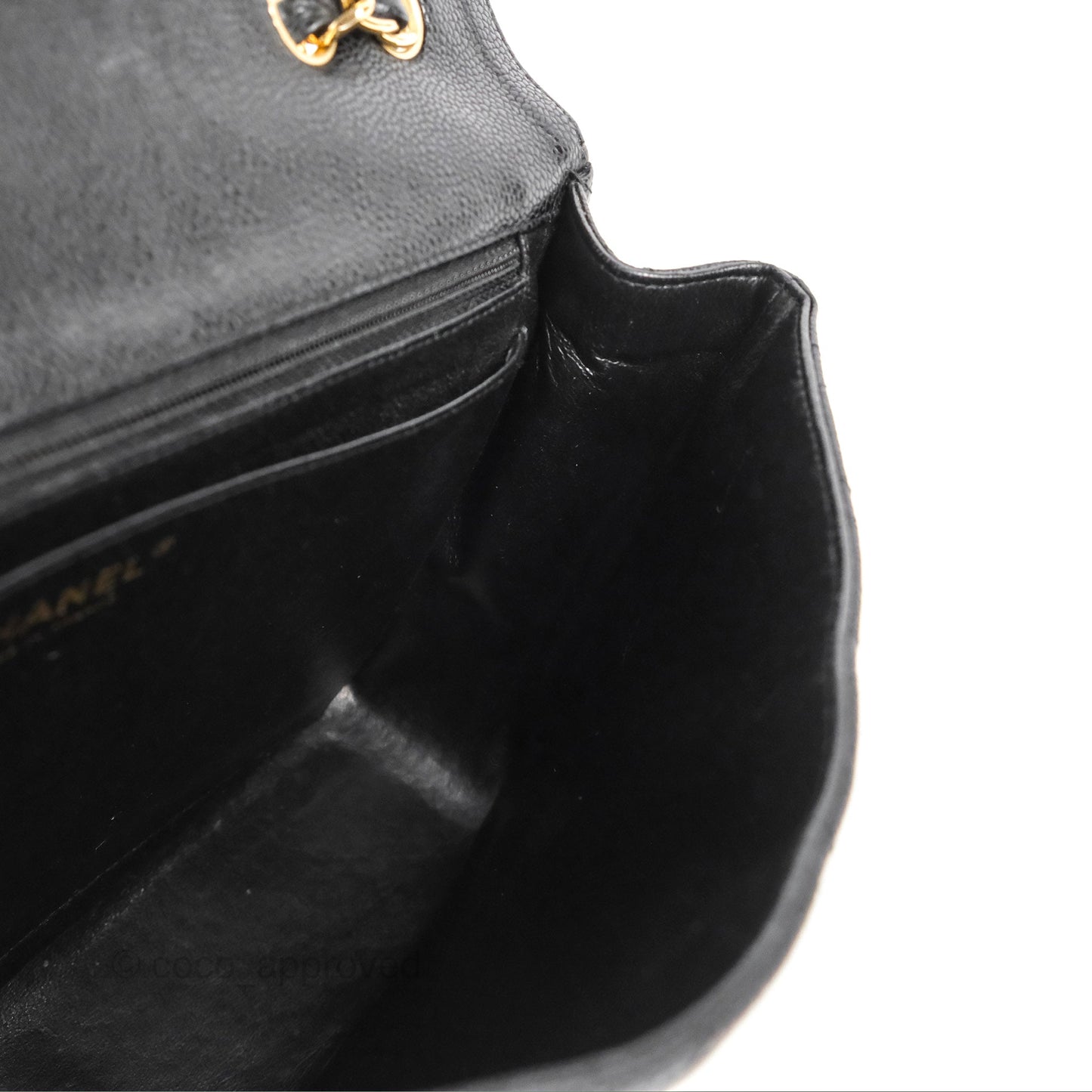 Chanel Jumbo Single Flap Black Caviar 24K Gold Hardware