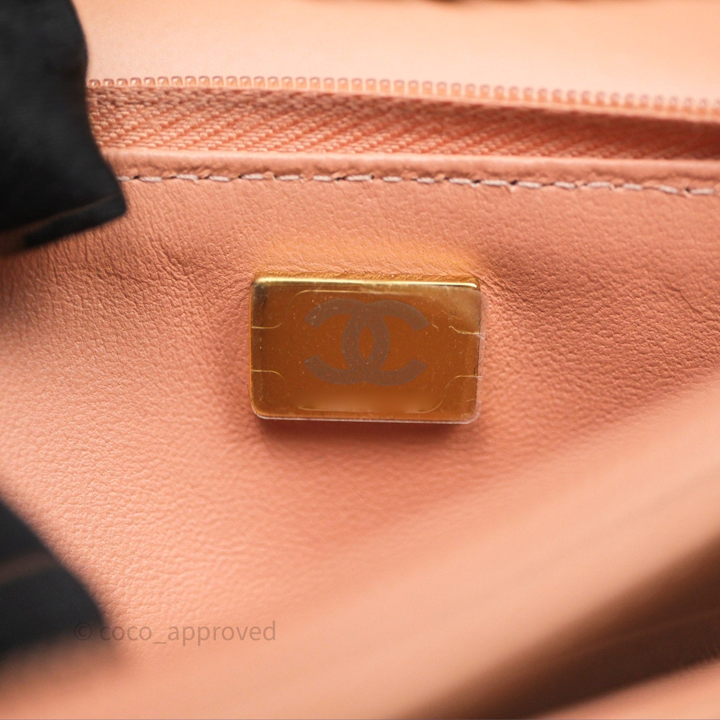 Chanel Quilted Frame Wallet On Chain WOC Beige Lambskin Rose Gold Hardware