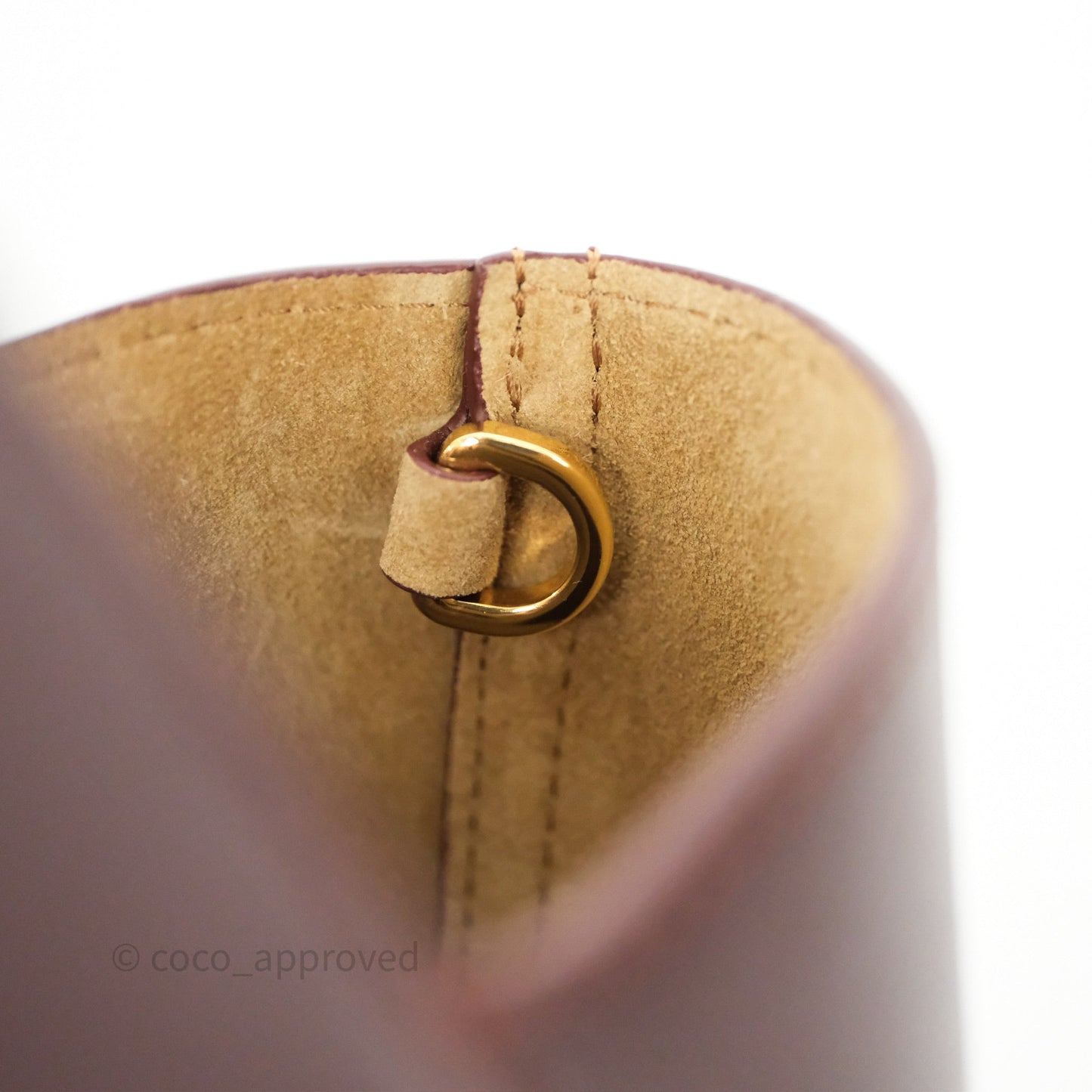 Loewe Mini Pebble Bucket in Smooth Calfskin Dark Burgundy