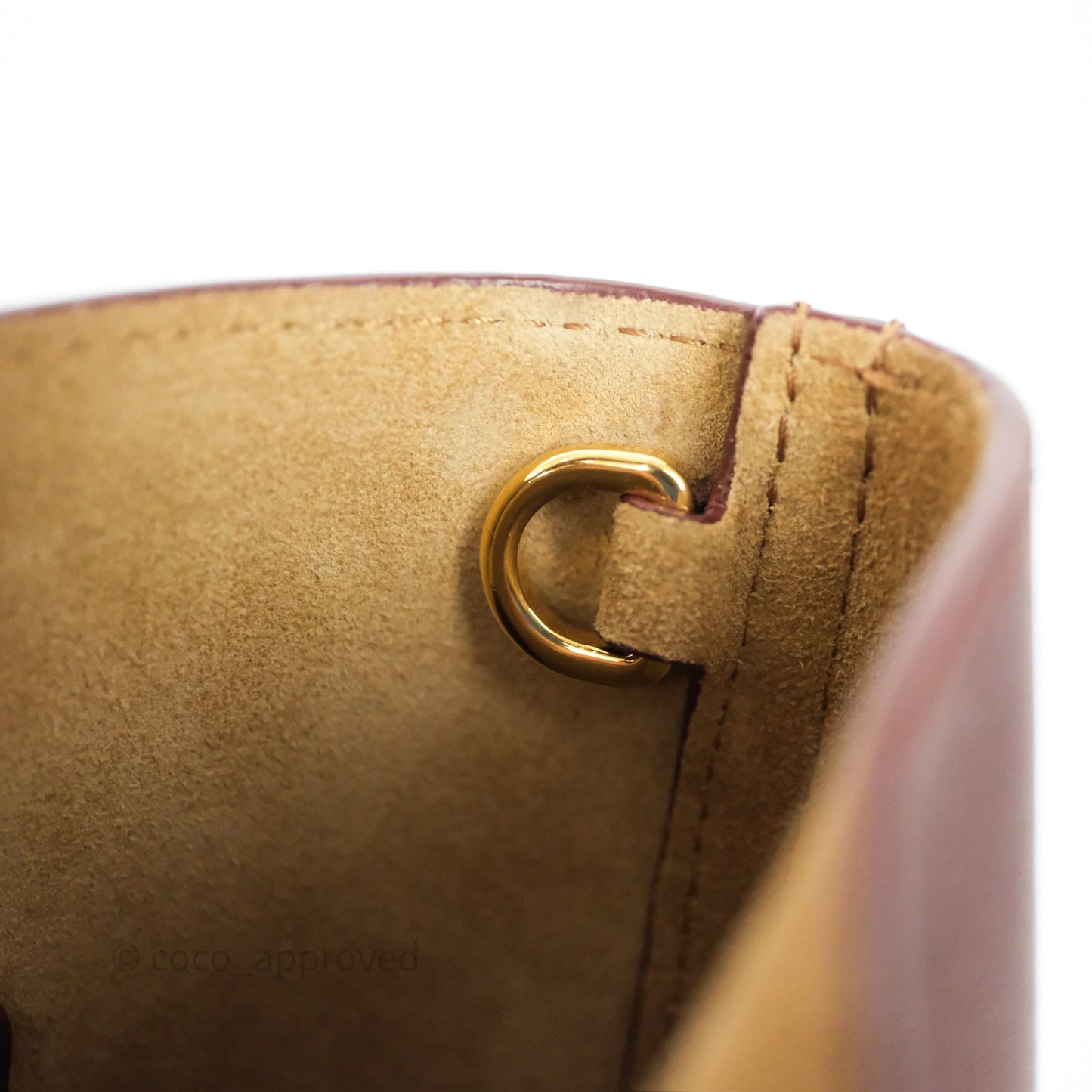 Loewe Mini Pebble Bucket in Smooth Calfskin Dark Burgundy