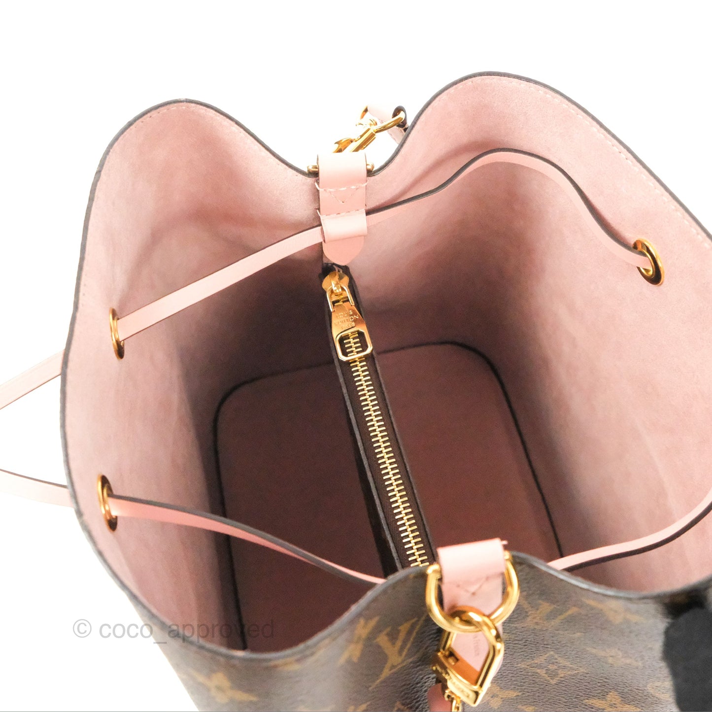 Louis Vuitton Neonoe Bucket Bag MM Monogram Canvas Rose Poudre