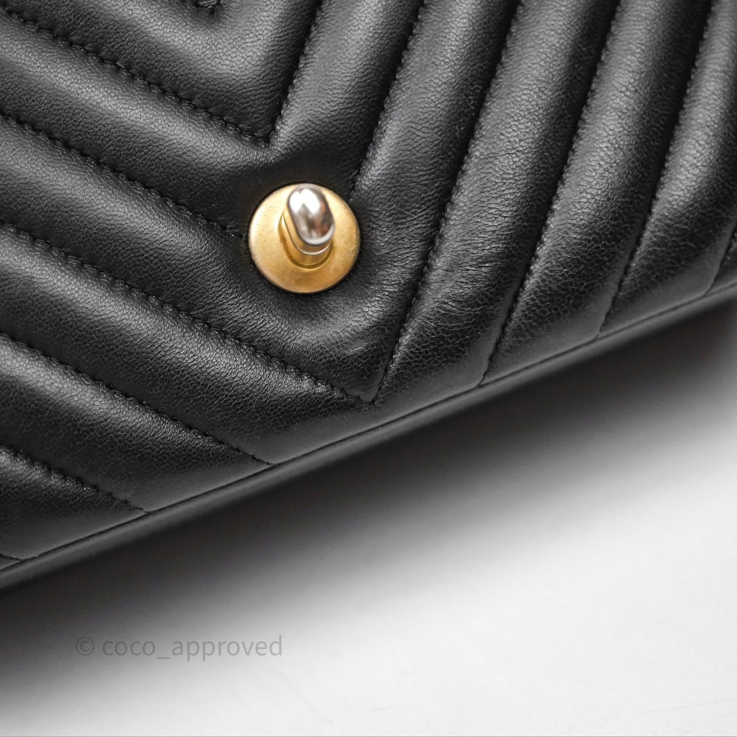 Chanel Mini Rectangular Chevron Black Lambskin Aged Gold Hardware