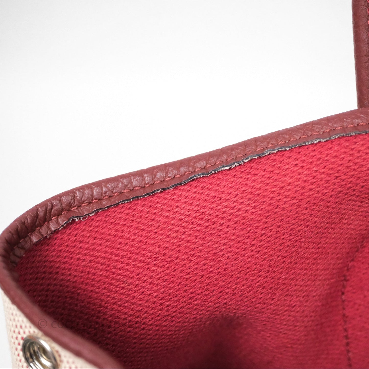 Hermes Garden Party 36 Ecru/ Rouge H 55 Palladium Hardware