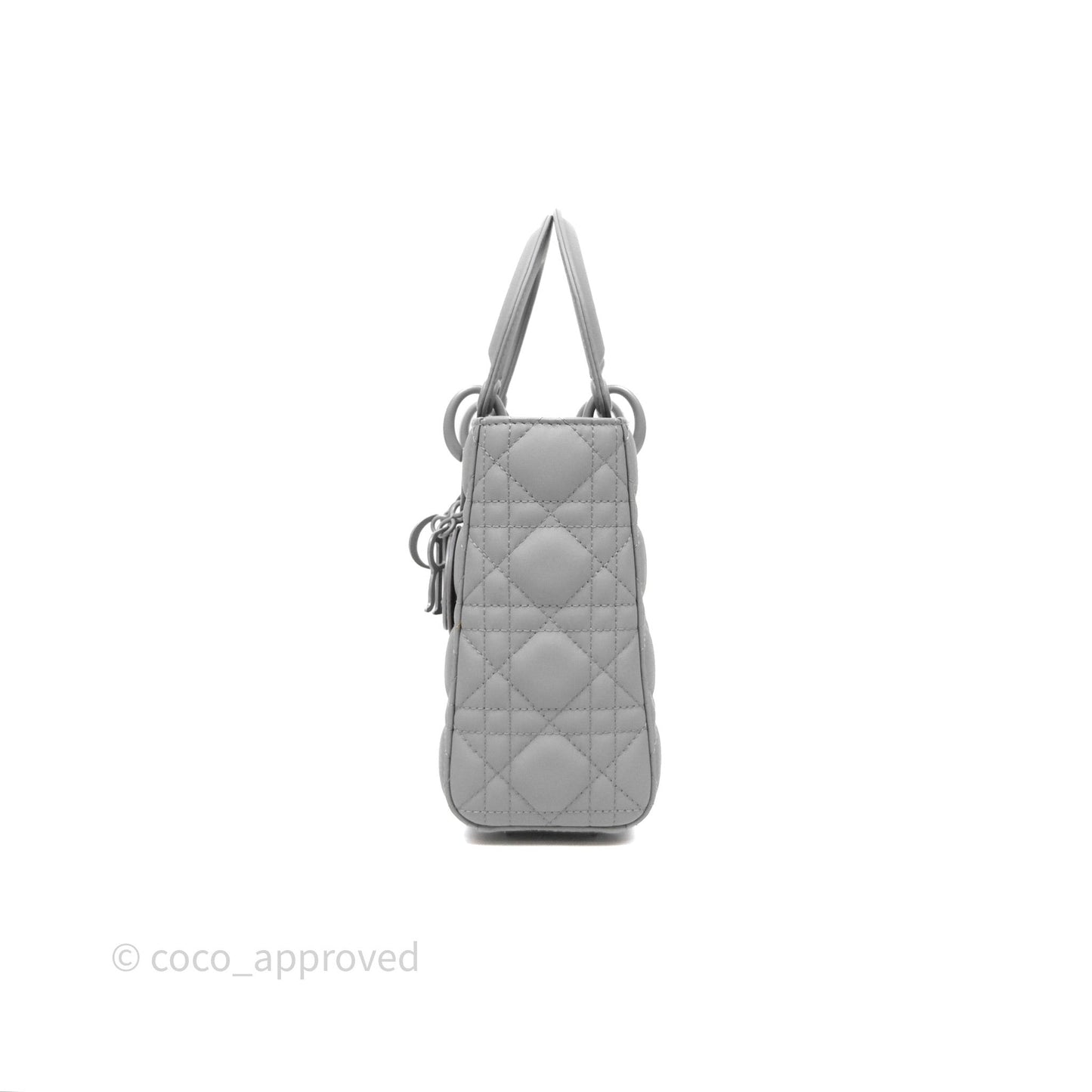 Christian Dior Small Lady Dior My ABCDior Bag Ultra Matte Gray Cannage Calfskin