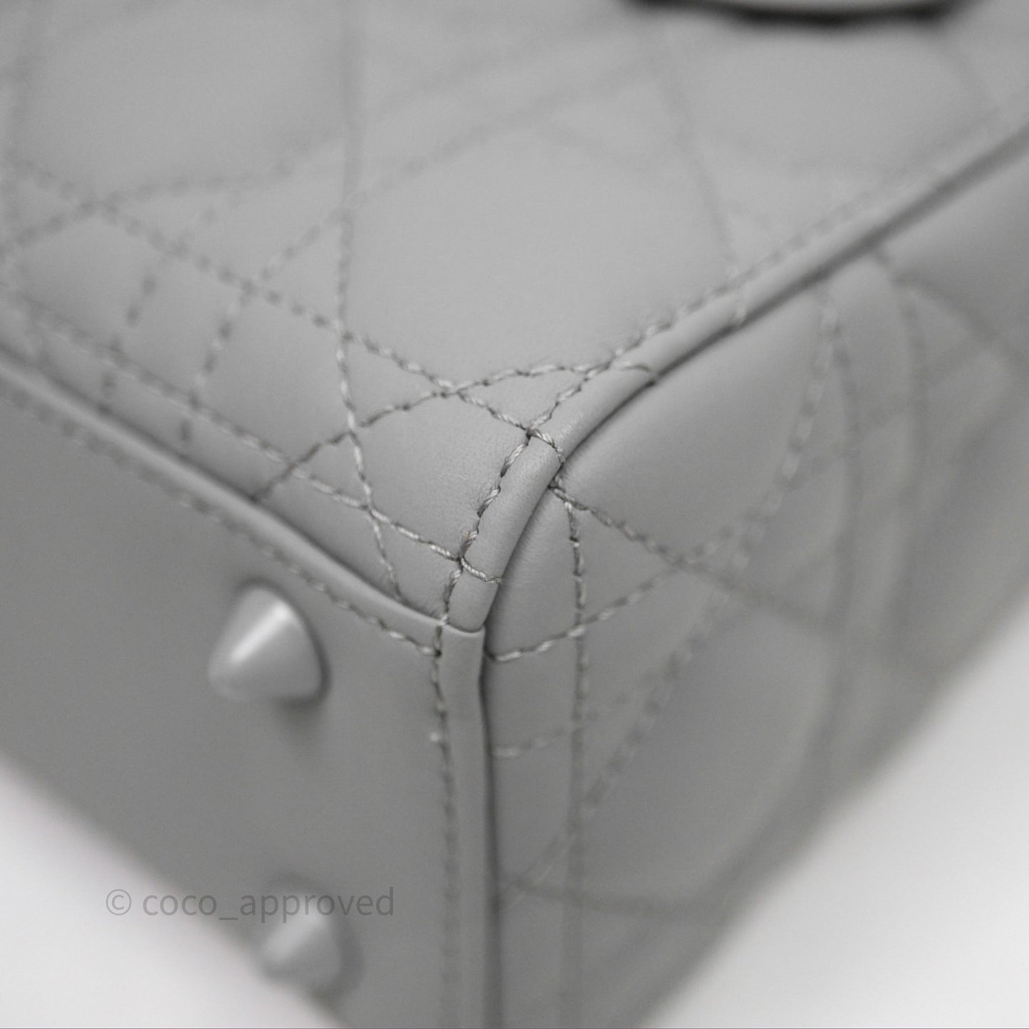 Christian Dior Small Lady Dior My ABCDior Bag Ultra Matte Gray Cannage Calfskin