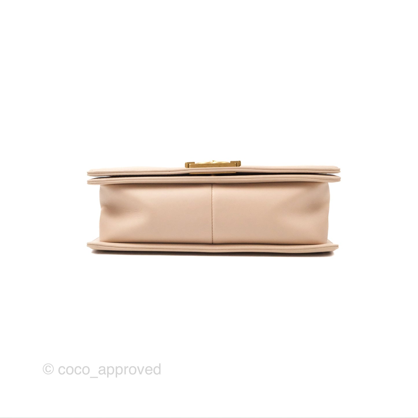 Chanel Chevron Medium Boy Beige Pink Suede Calfskin Aged Gold Hardware