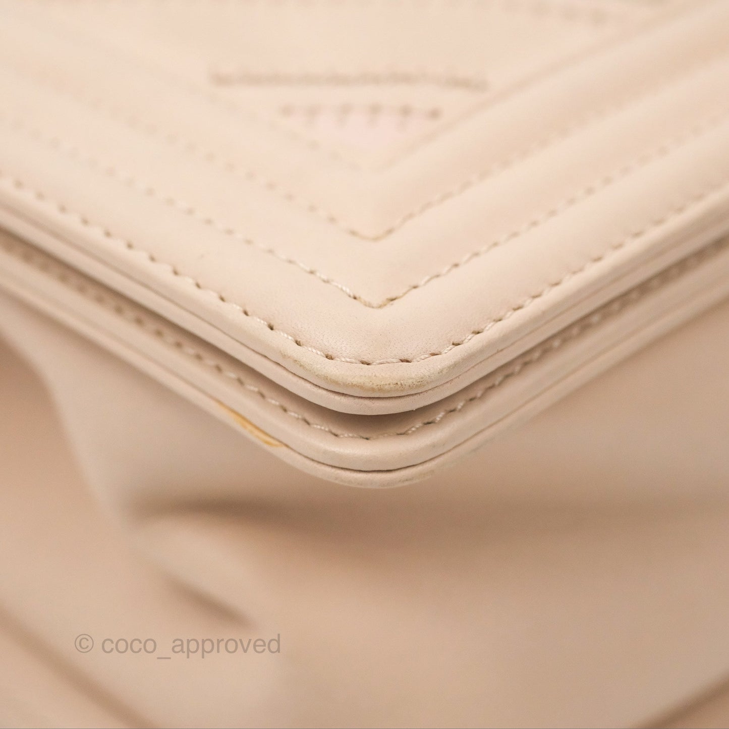 Chanel Chevron Medium Boy Beige Pink Suede Calfskin Aged Gold Hardware
