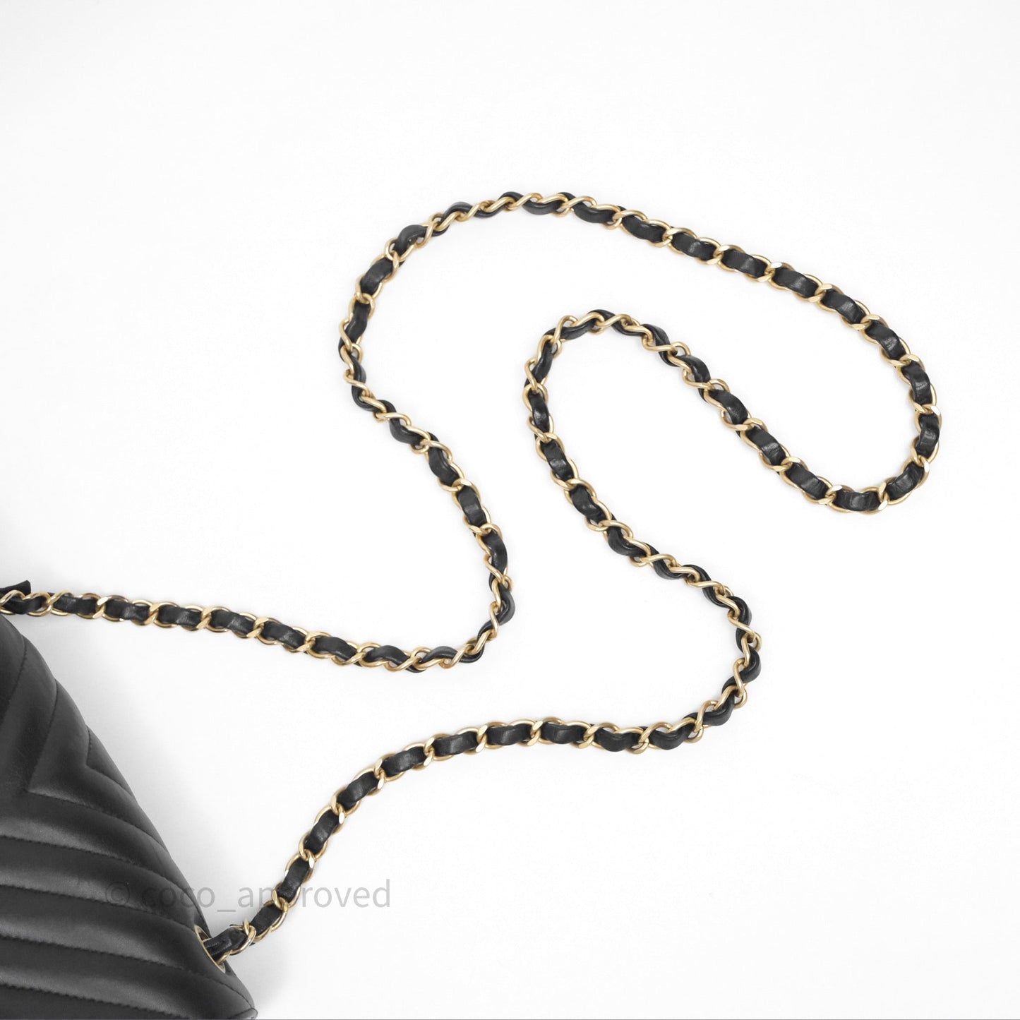 Chanel Mini Rectangular Chevron Black Lambskin Aged Gold Hardware