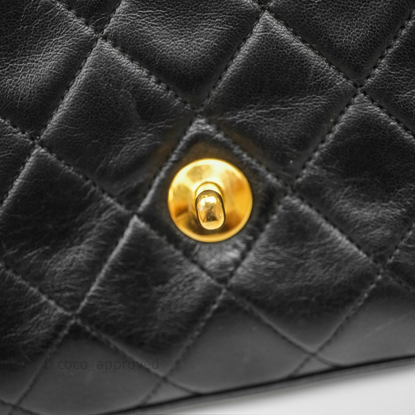 Chanel Vintage Small Diana Flap Black Lambskin 24K Gold Hardware