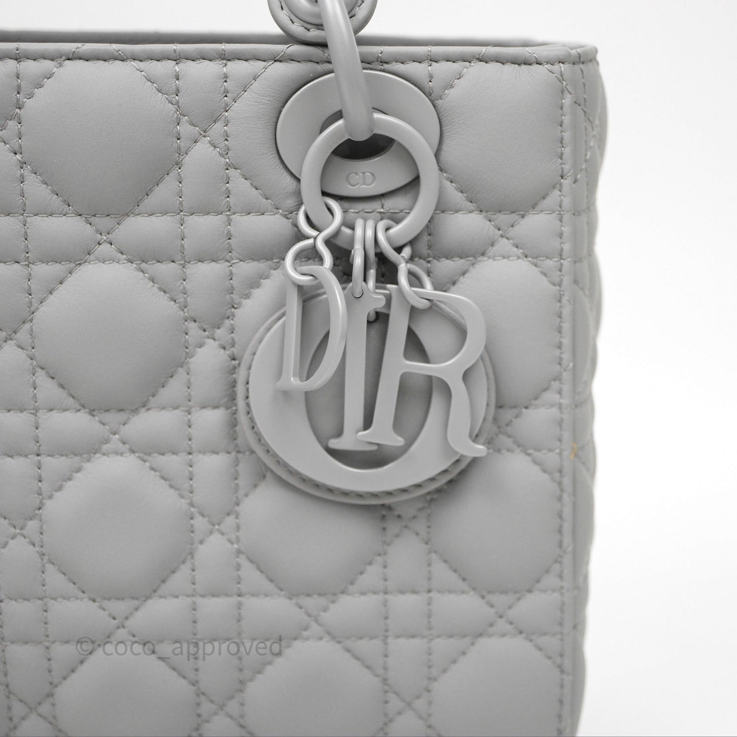 Christian Dior Small Lady Dior My ABCDior Bag Ultra Matte Gray Cannage Calfskin