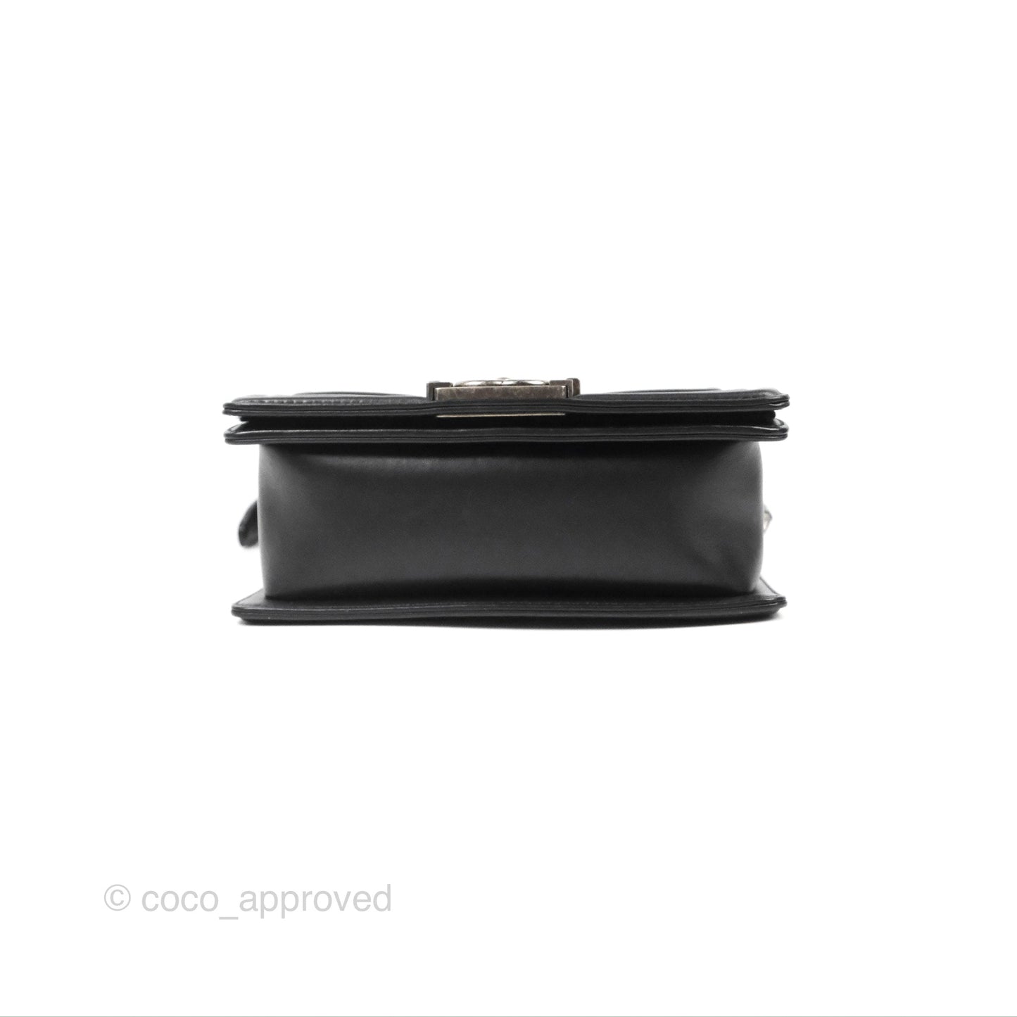 Chanel Small Boy Black Calfskin Ruthenium Hardware
