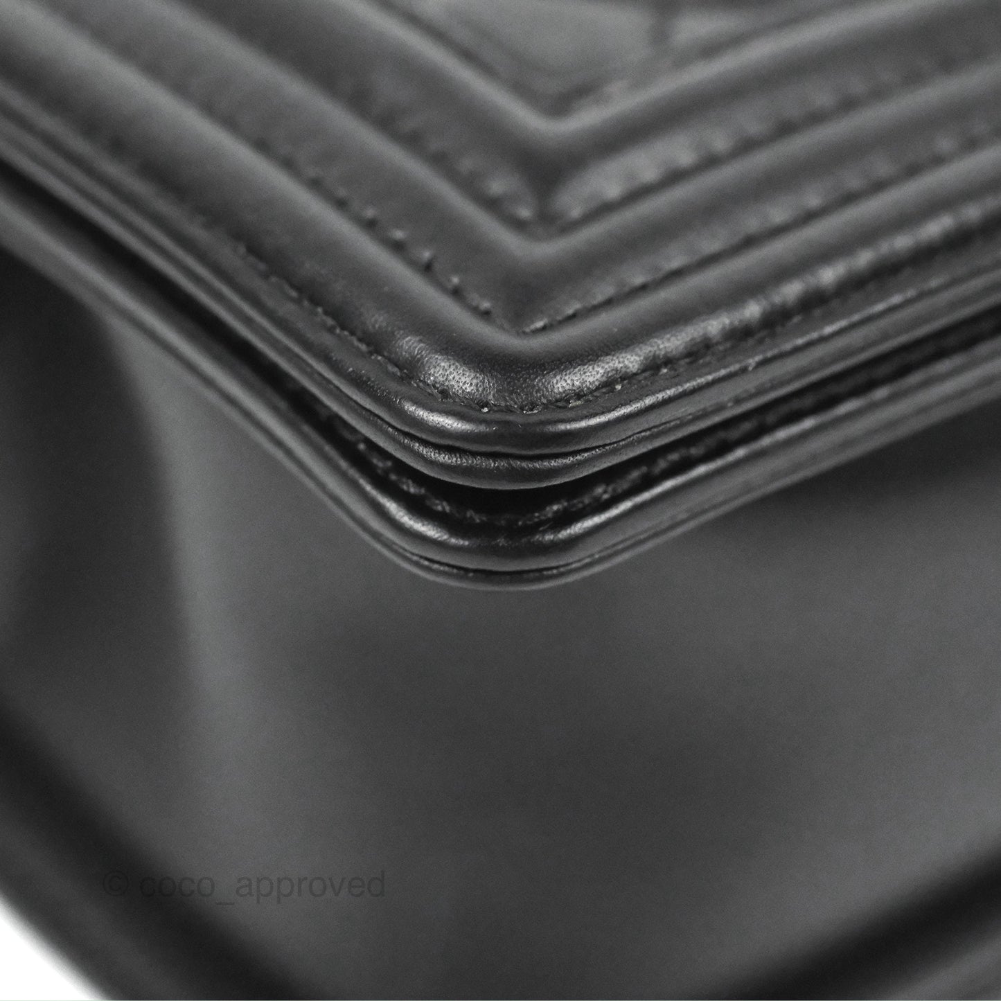 Chanel Small Boy Black Calfskin Ruthenium Hardware