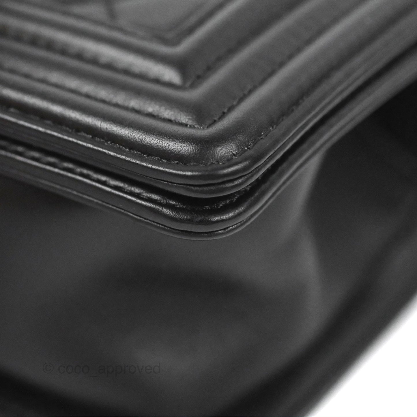 Chanel Small Boy Black Calfskin Ruthenium Hardware