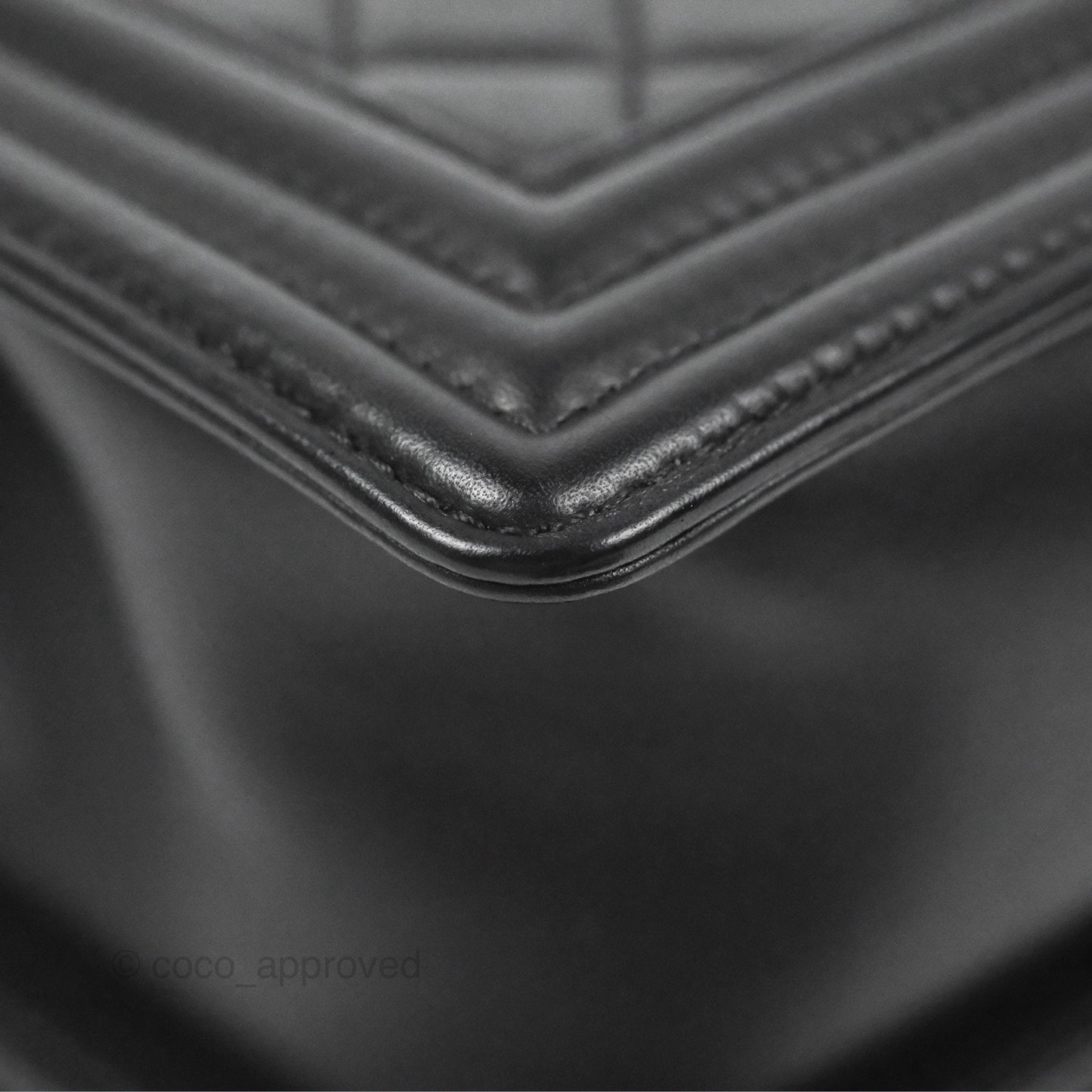 Chanel Small Boy Black Calfskin Ruthenium Hardware