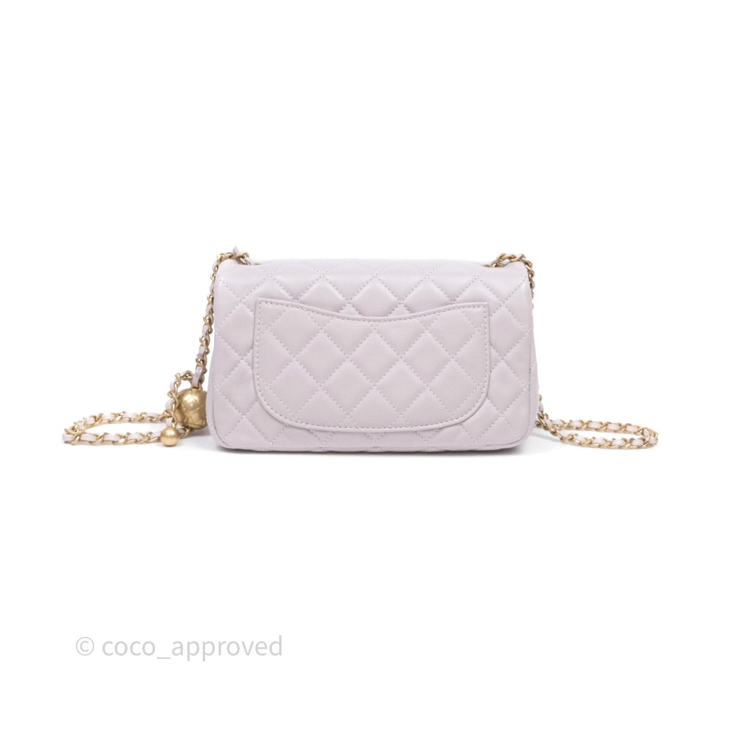 Chanel Mini Rectangular Pearl Crush Lilac Lambskin Aged Gold Hardware